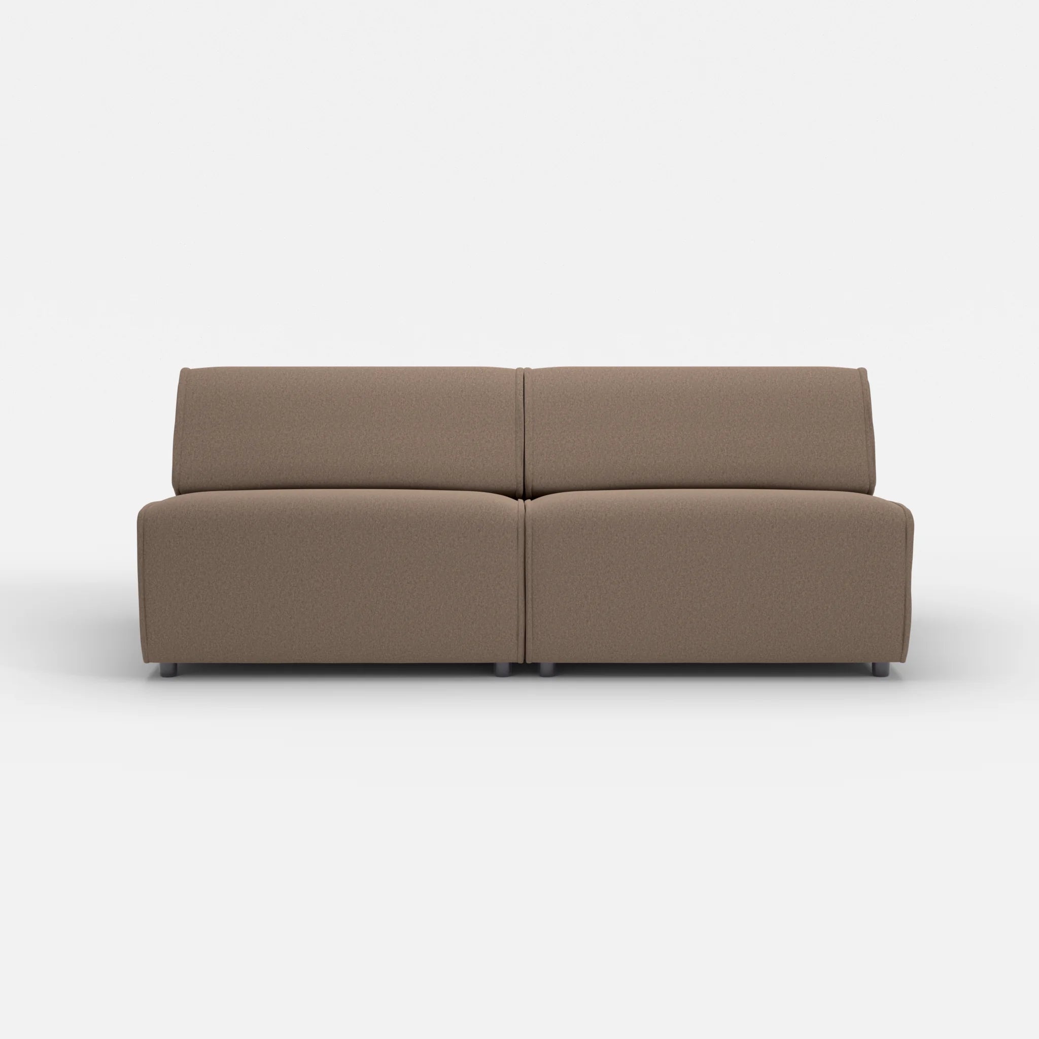 2 Sitzer Sofa Belleform ohne Armlehne 4 dama0051 in Braun von vorne