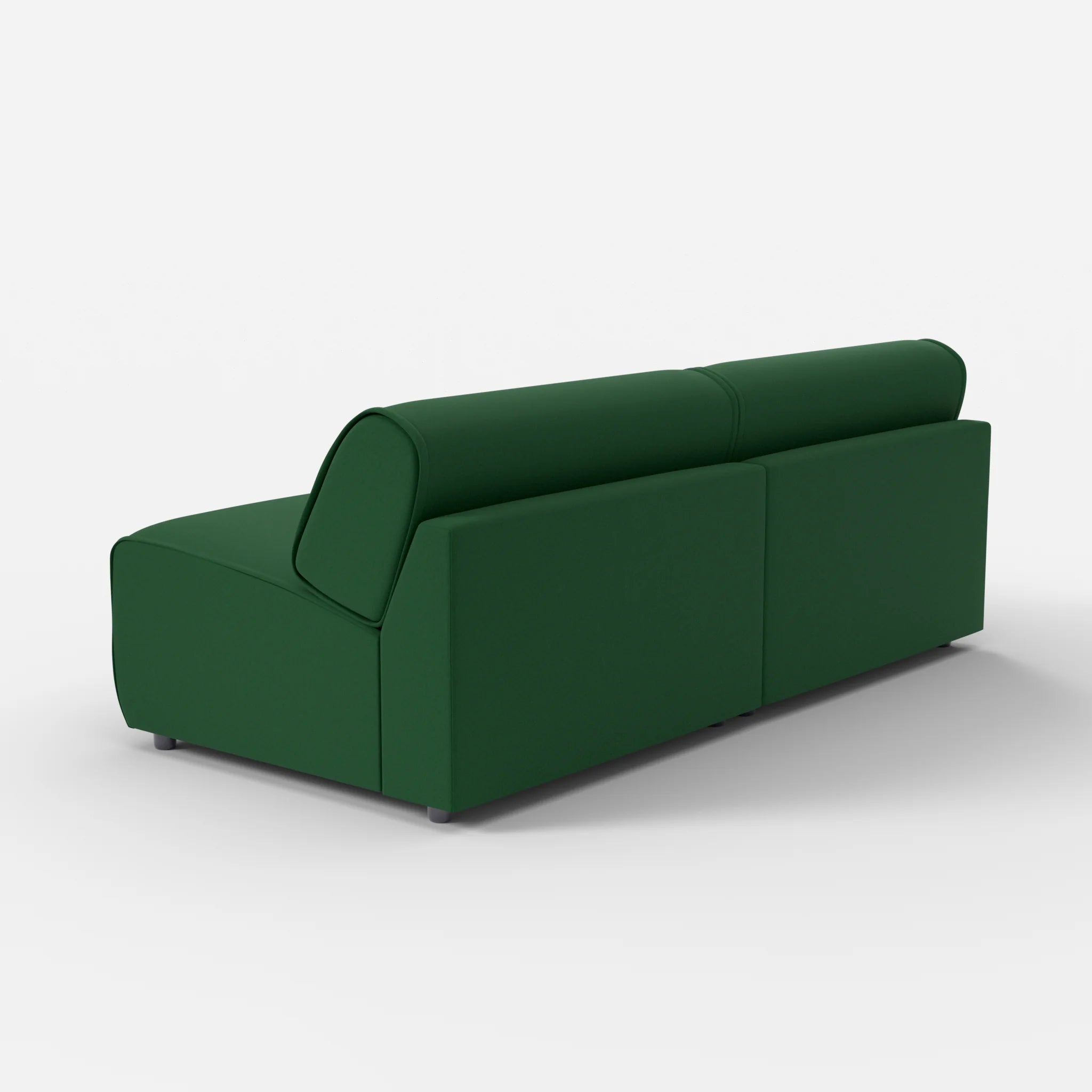 2 Sitzer Sofa Belleform ohne Armlehne 4 dama0052 in Dunkelgrün von hinten
