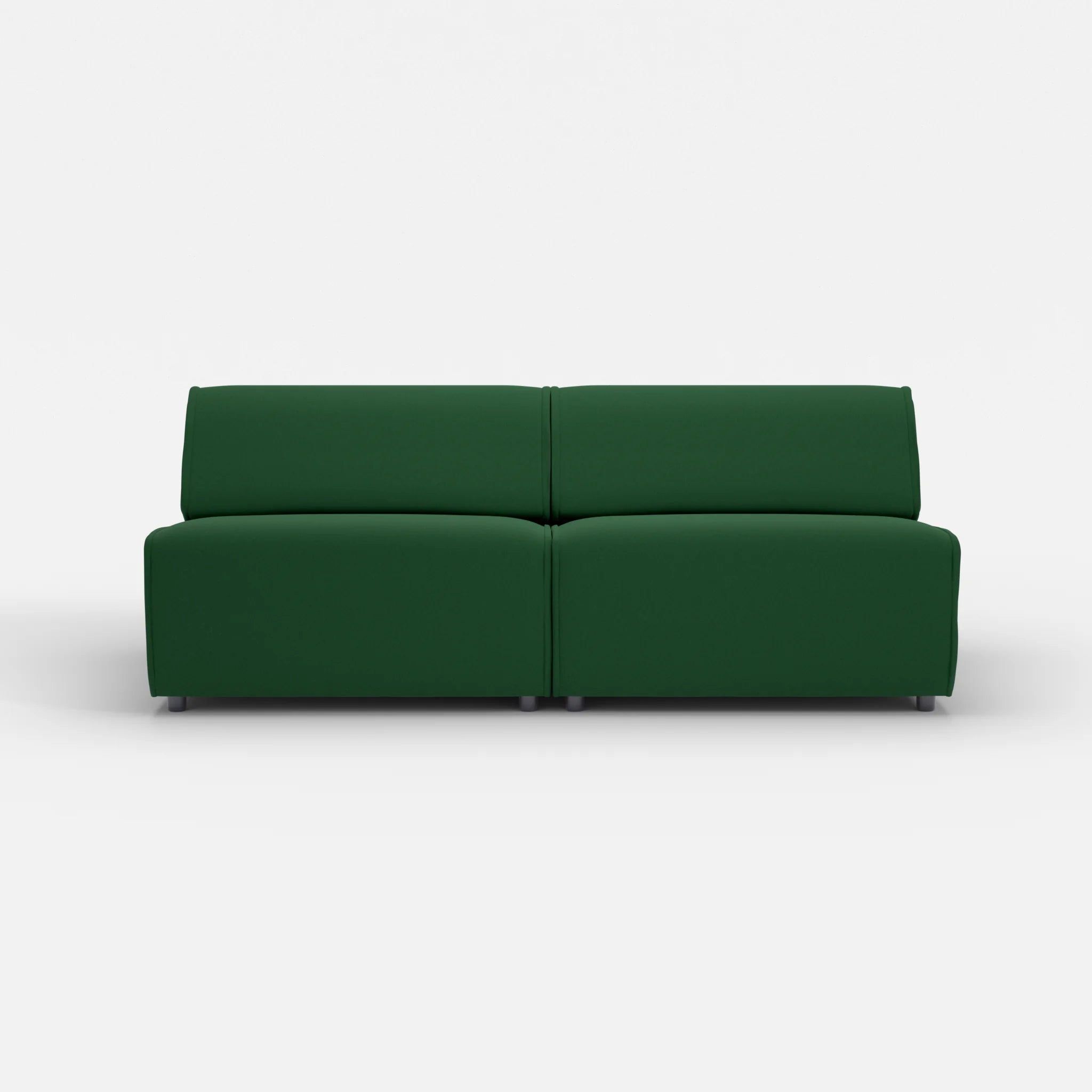2 Sitzer Sofa Belleform ohne Armlehne 4 dama0052 in Dunkelgrün von vorne