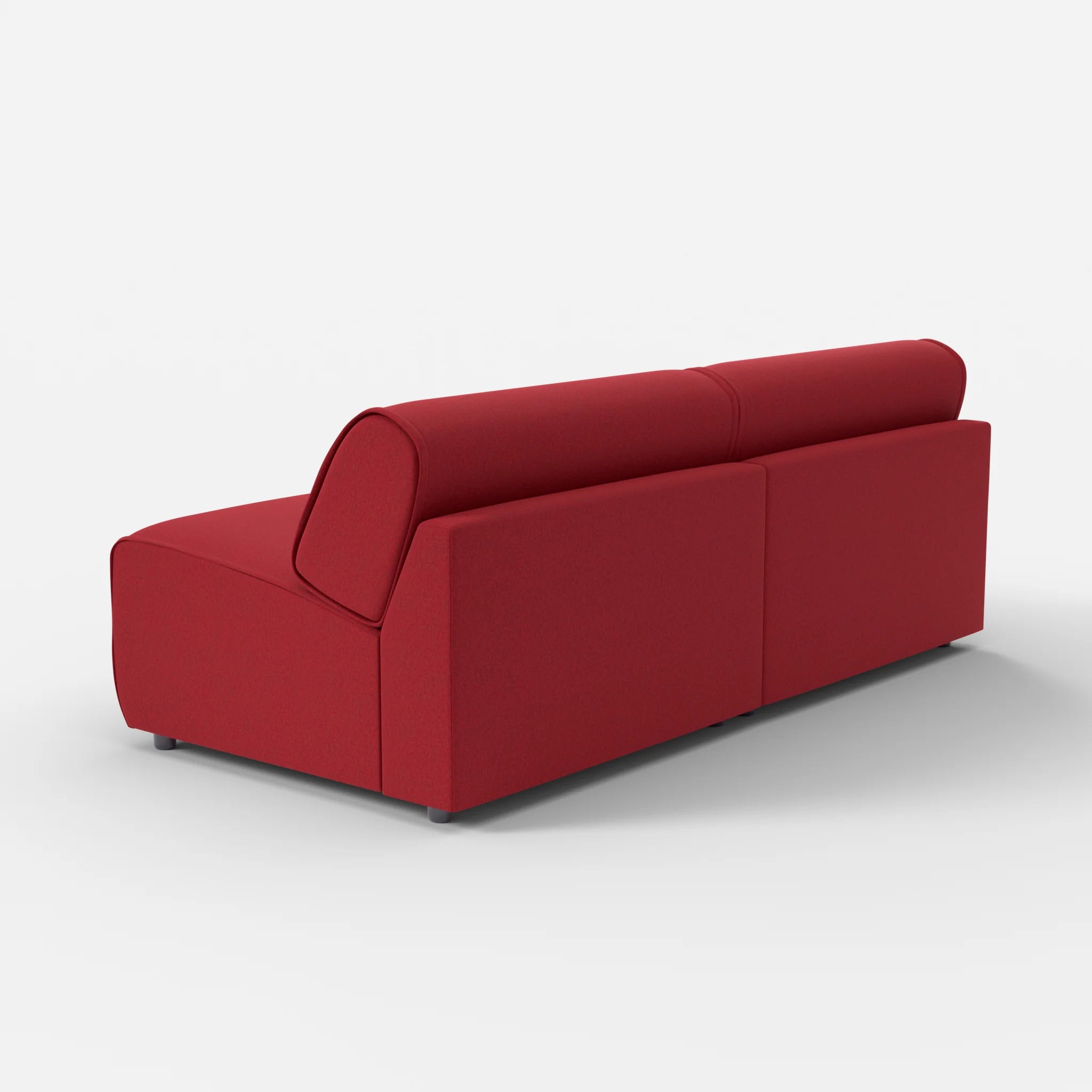 2 Sitzer Sofa Belleform ohne Armlehne 4 dama0053 in Rot von hinten