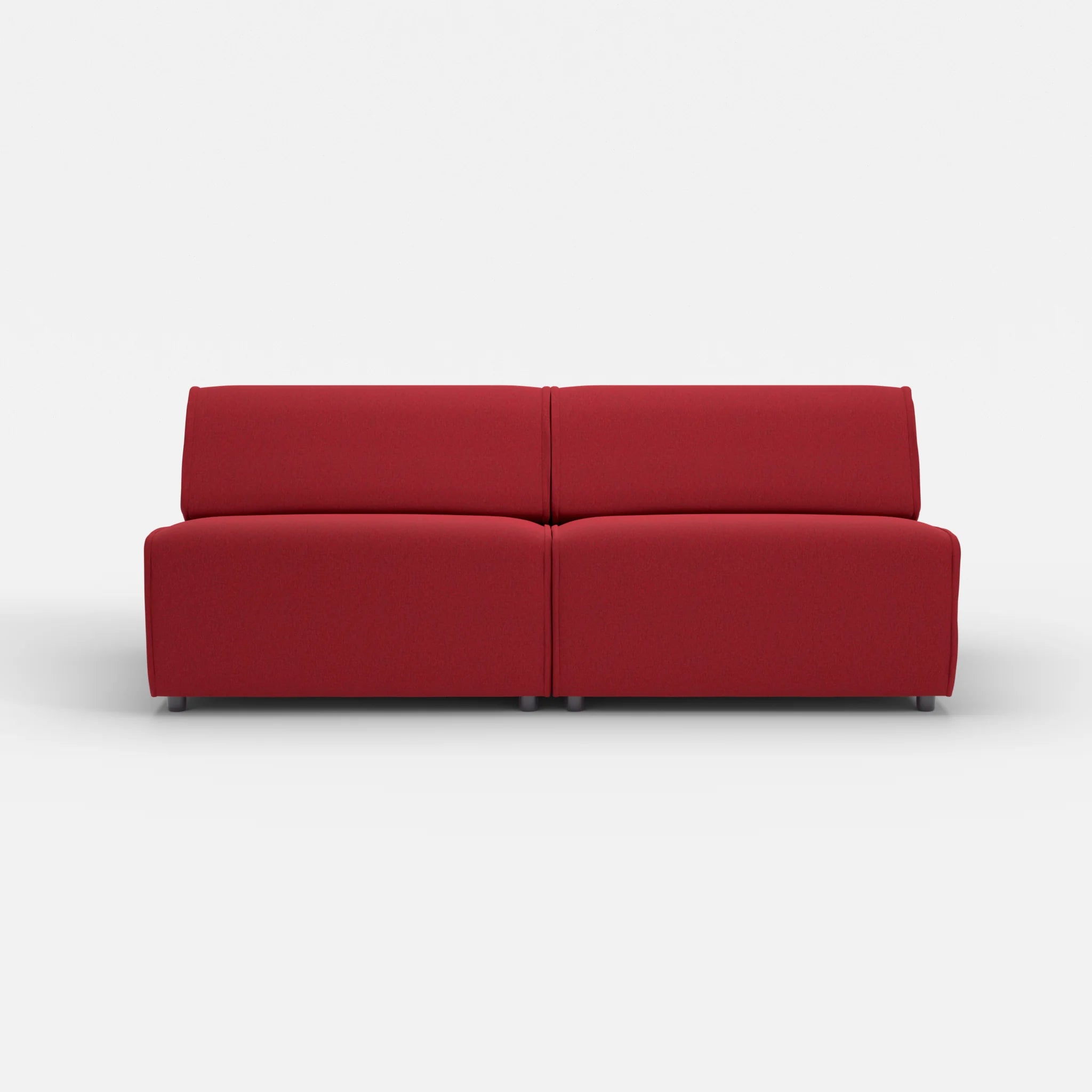 2 Sitzer Sofa Belleform ohne Armlehne 4 dama0053 in Rot von vorne