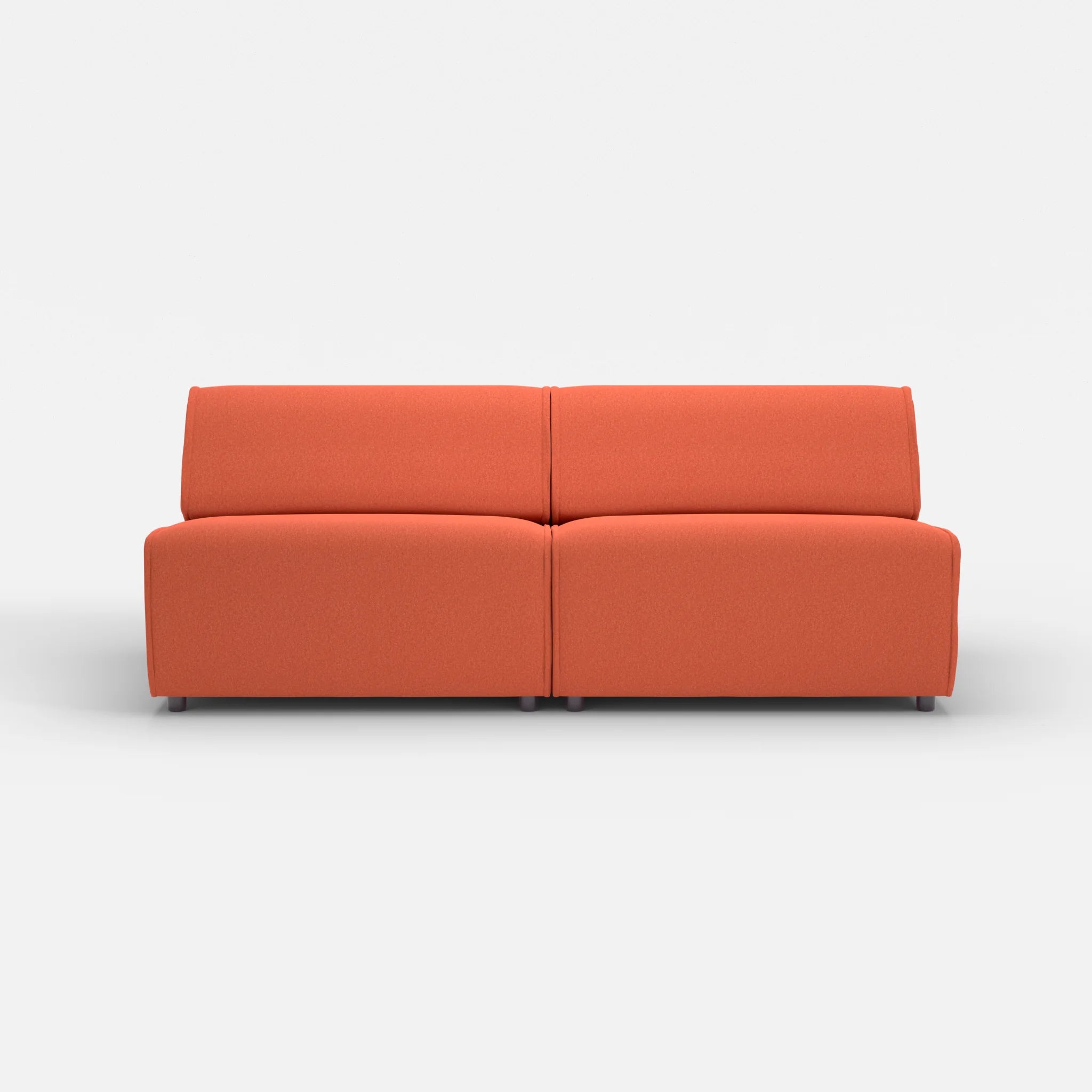 2 Sitzer Sofa Belleform ohne Armlehne 4 dama0062 in Orange von vorne