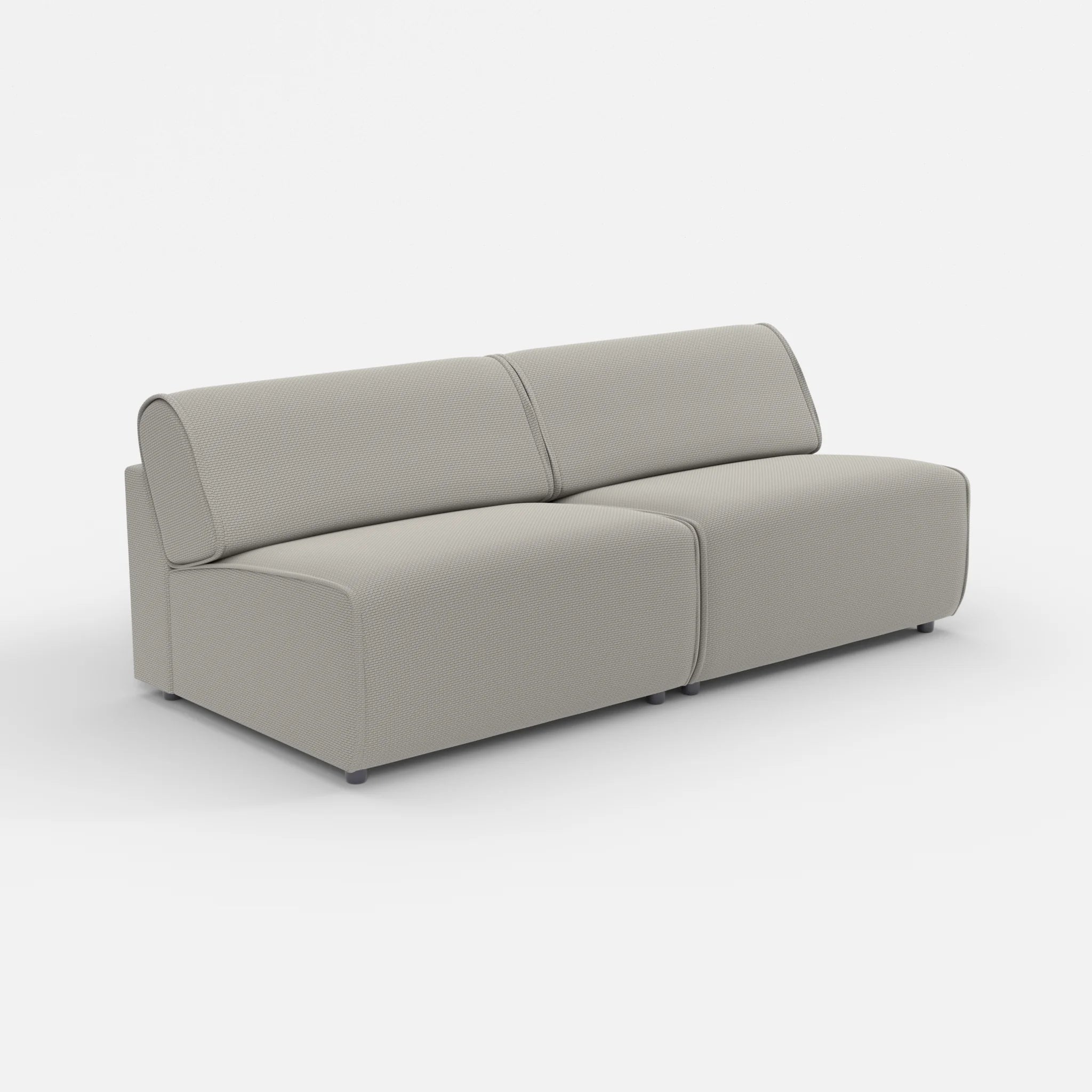 2 Sitzer Sofa Belleform ohne Armlehne 4 nabucco1003 in Hellgrau von der Seite