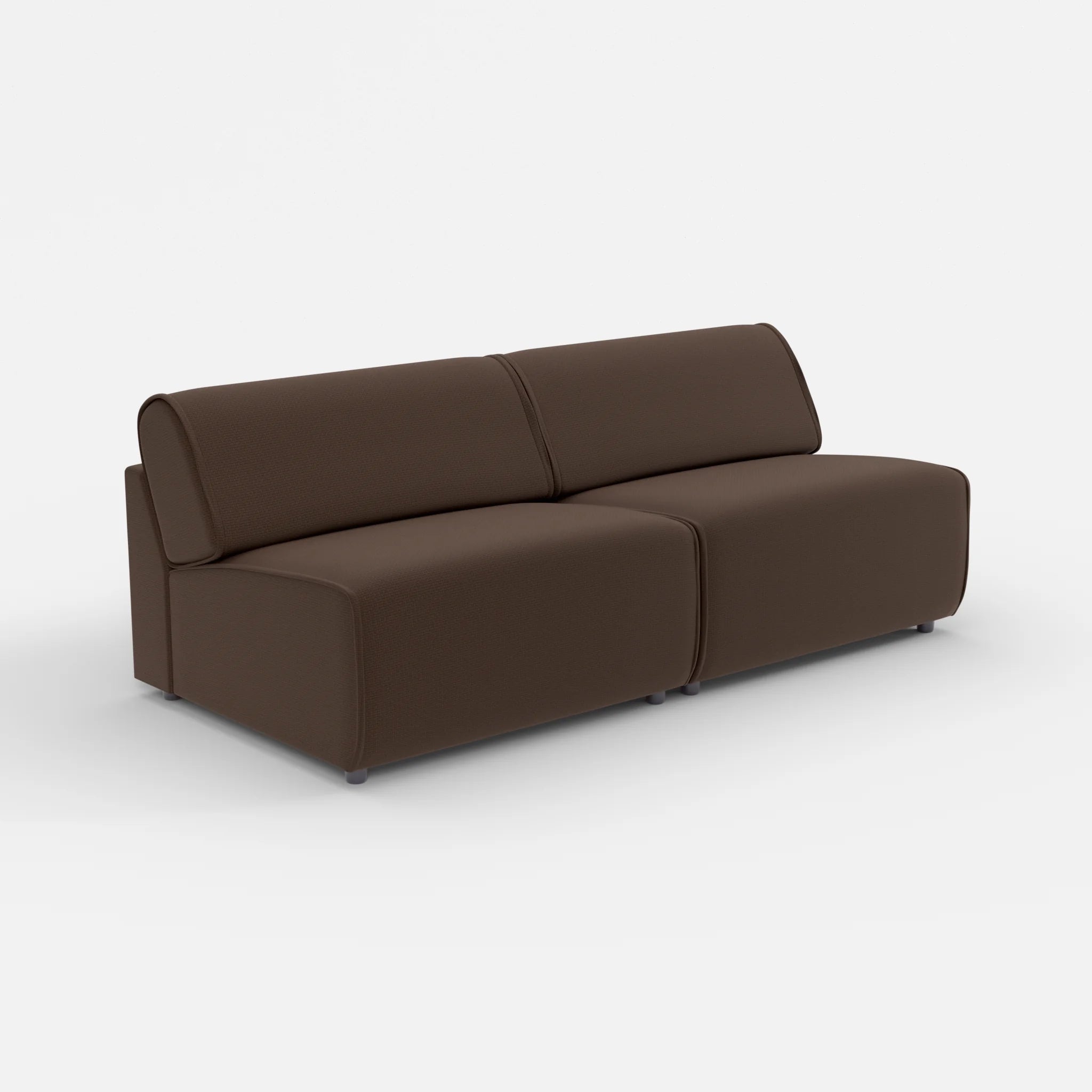 2 Sitzer Sofa Belleform ohne Armlehne 4 nabucco2022 in Dunkelbraun von der Seite