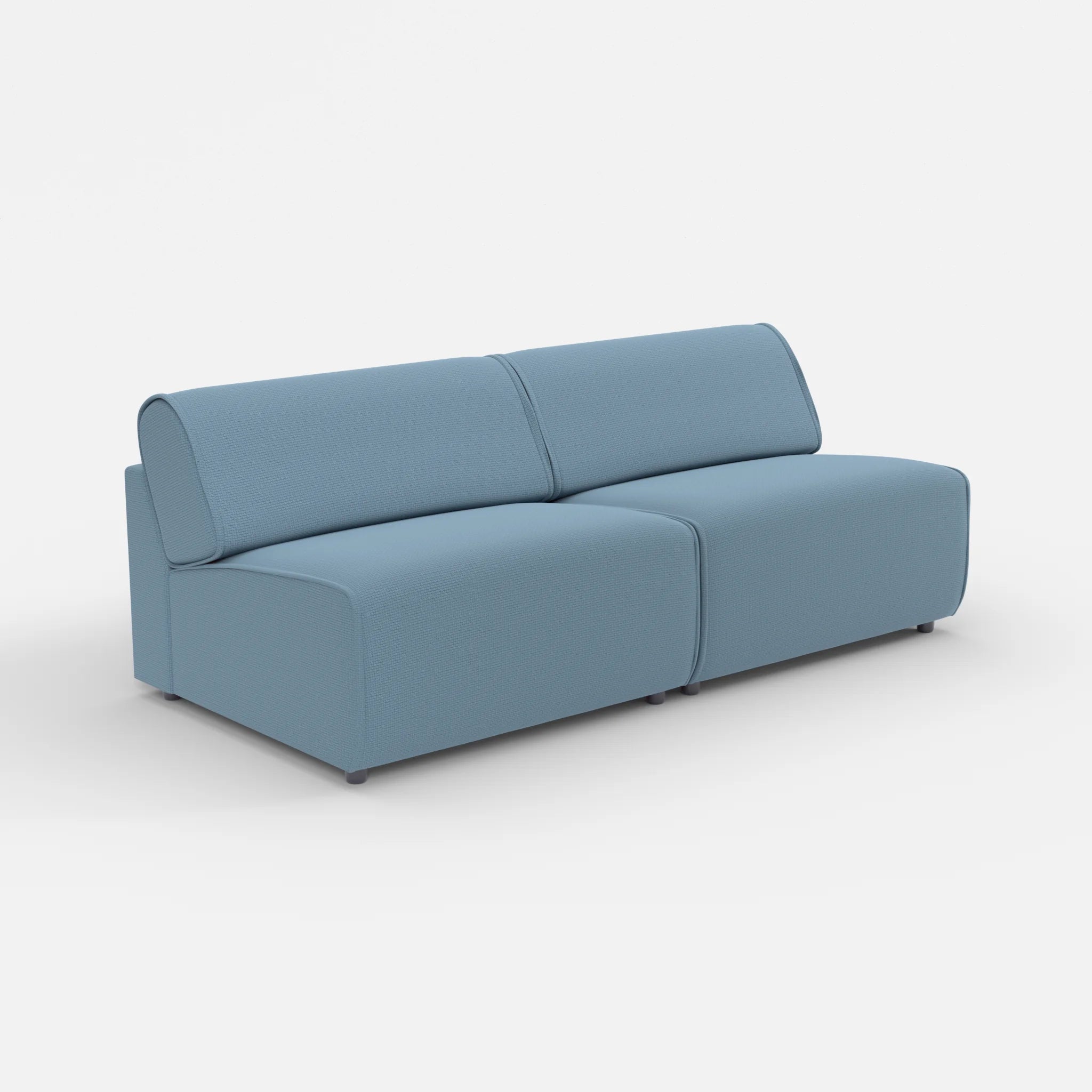 2 Sitzer Sofa Belleform ohne Armlehne 4 nabucco6043 in Blau von der Seite