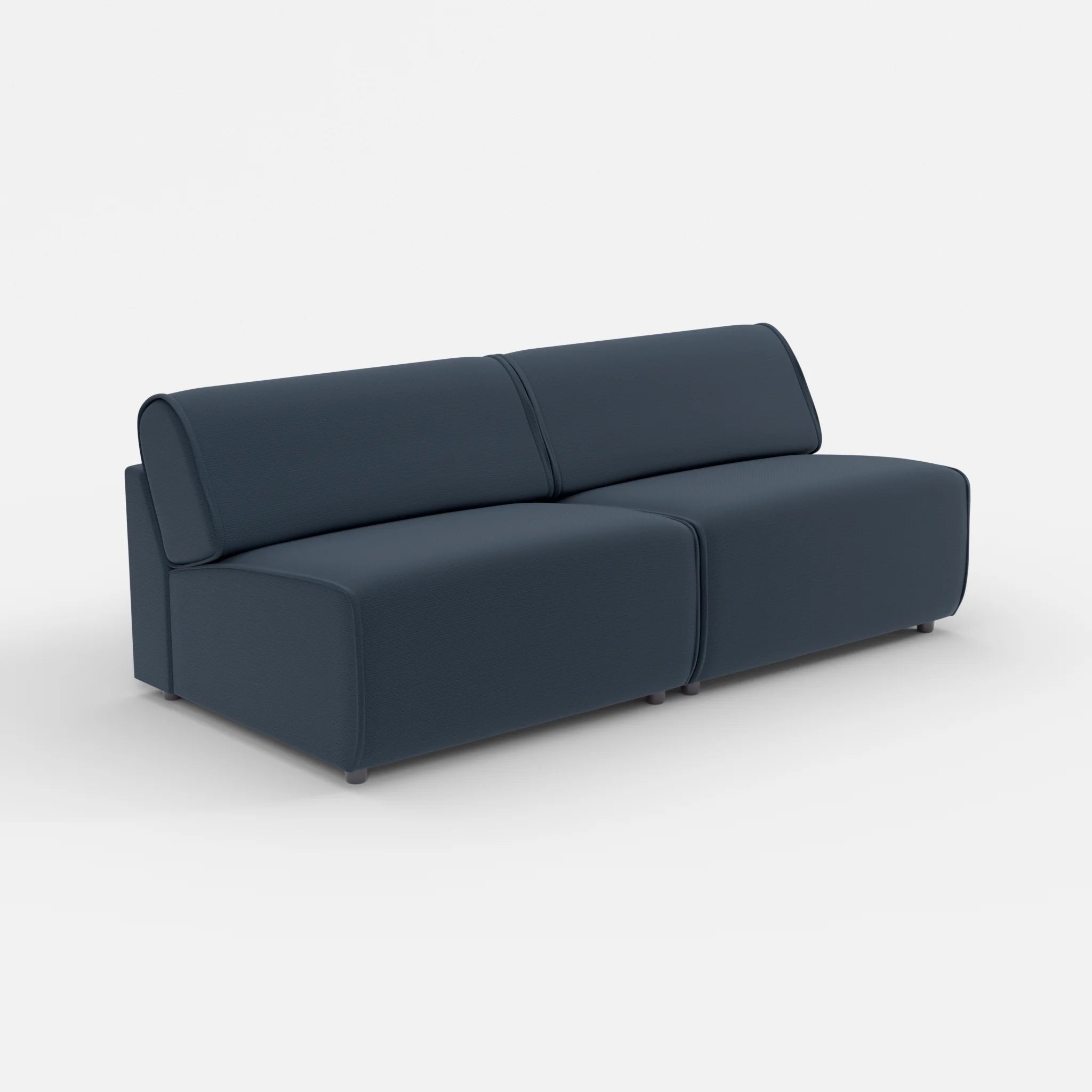 2 Sitzer Sofa Belleform ohne Armlehne 4 nabucco6098 in Dunkelblau von der Seite