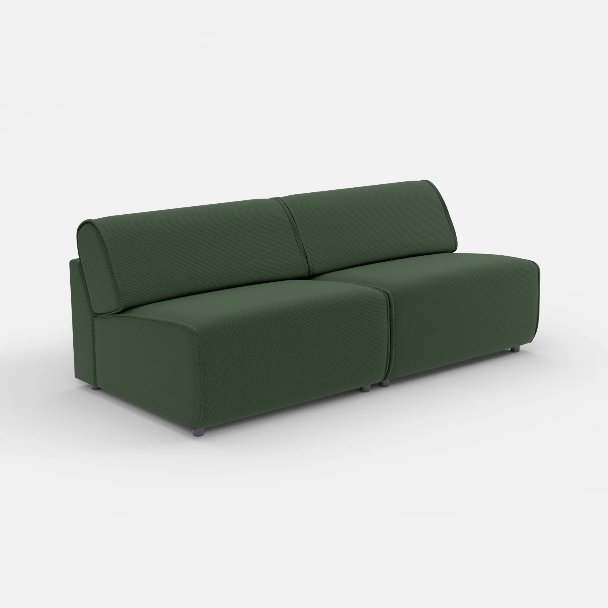 2 Sitzer Sofa Belleform ohne Armlehne 4 nabucco7029 in Dunkelgrün von der Seite