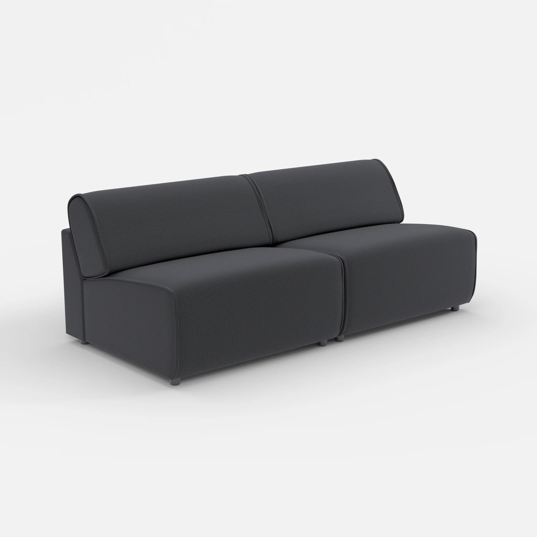 2 Sitzer Sofa Belleform ohne Armlehne 4 nabucco8019 in Anthrazit von der Seite