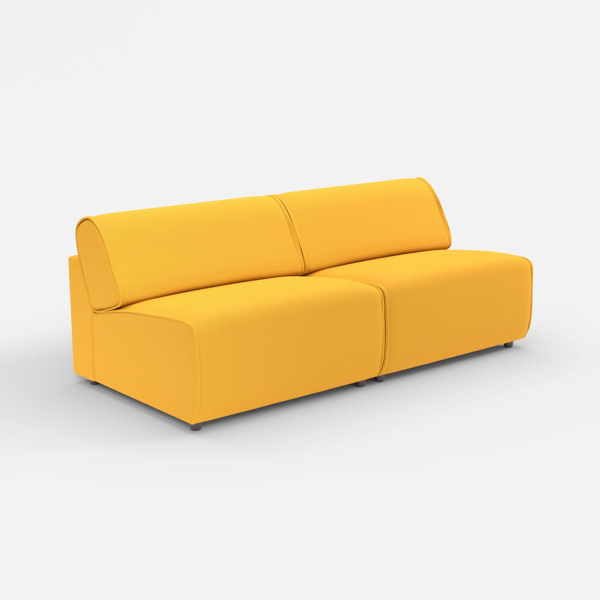 2 Sitzer Sofa Belleform ohne Armlehne 4 novumcurry in Curry von der Seite