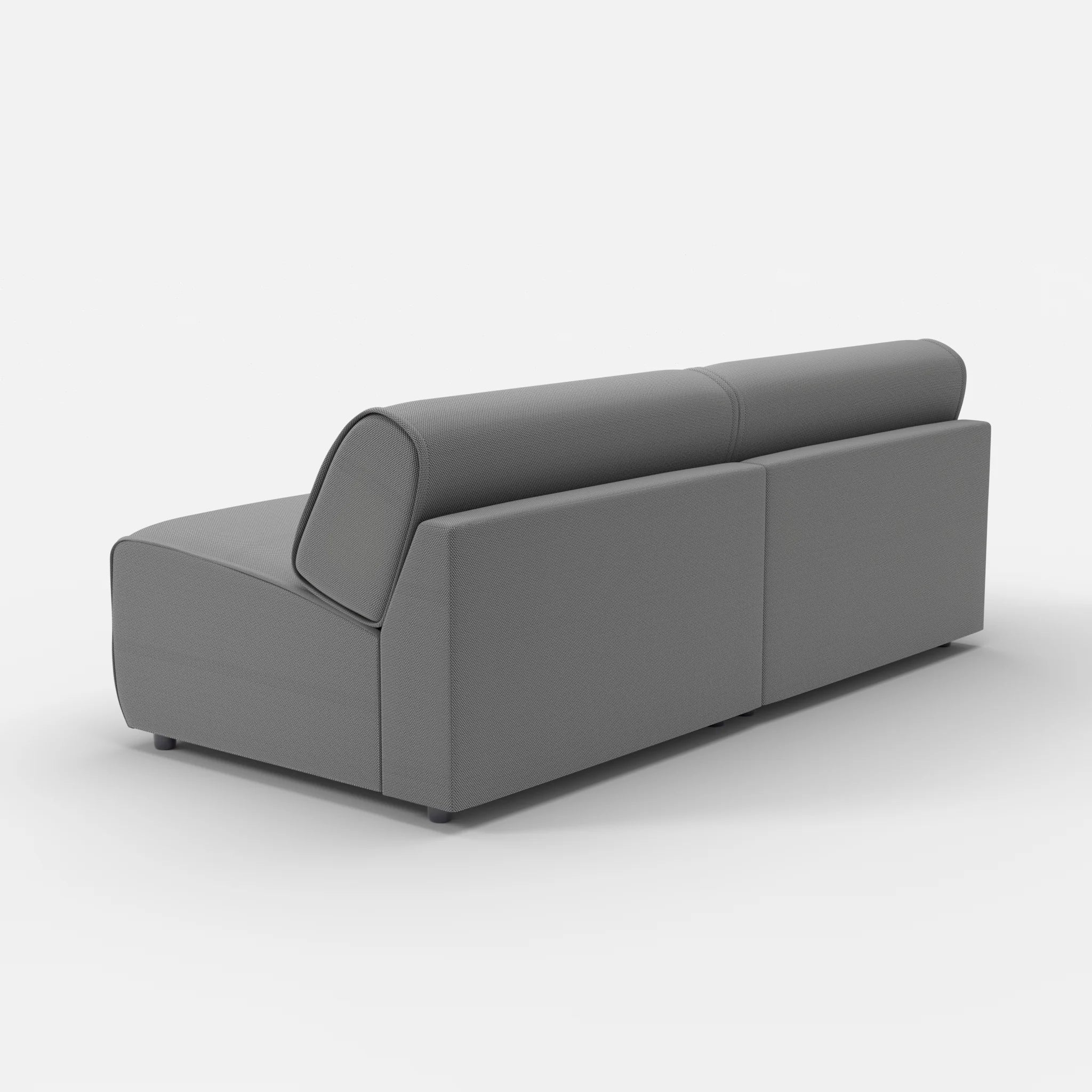 2 Sitzer Sofa Belleform ohne Armlehne 4 novumkies in Mittelgrau von hinten