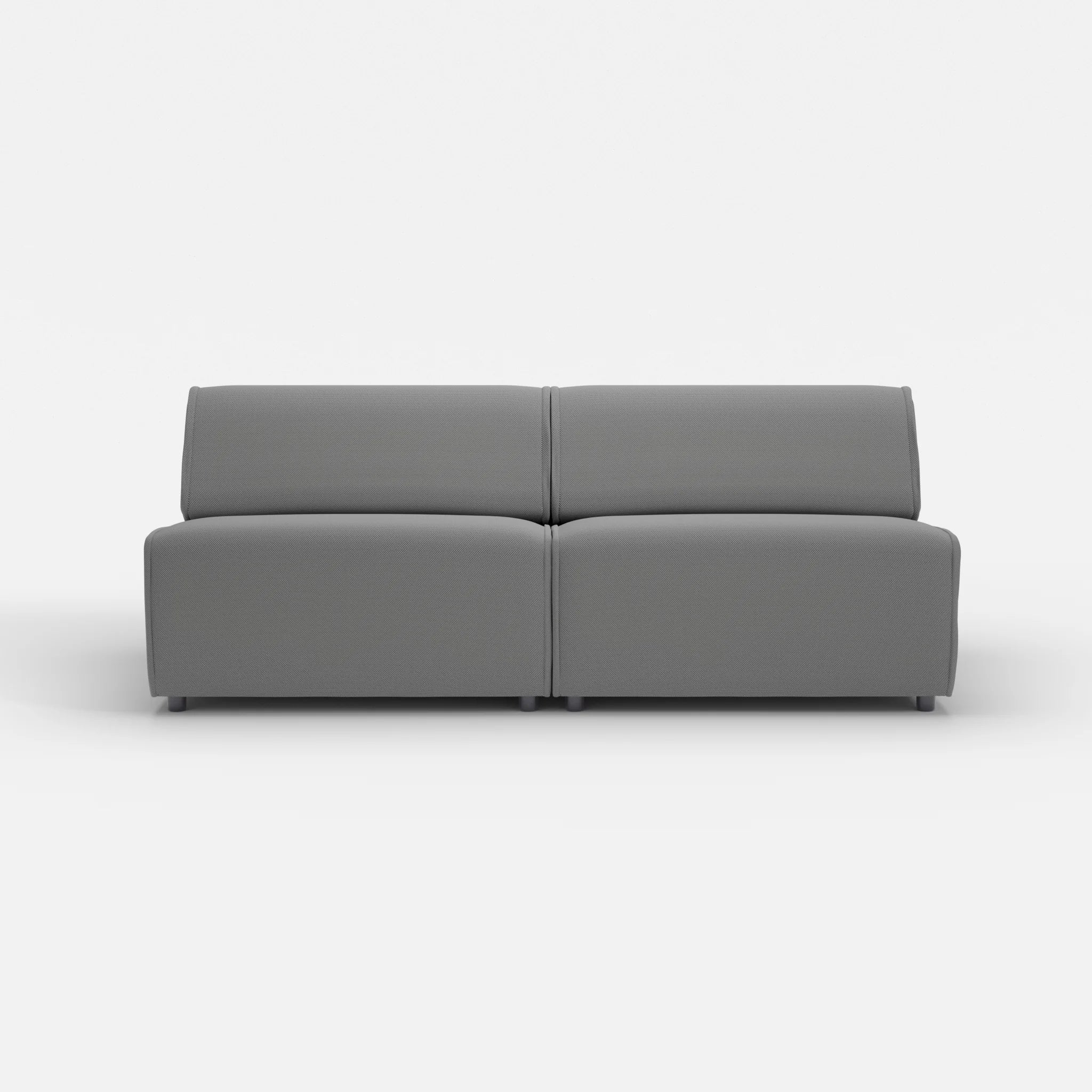 2 Sitzer Sofa Belleform ohne Armlehne 4 novumkies in Mittelgrau von vorne