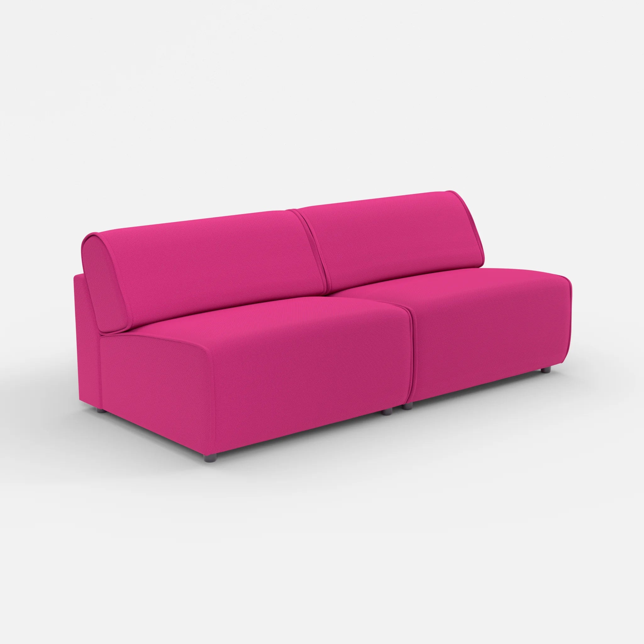 2 Sitzer Sofa Belleform ohne Armlehne 4 novummagenta in Magenta von der Seite
