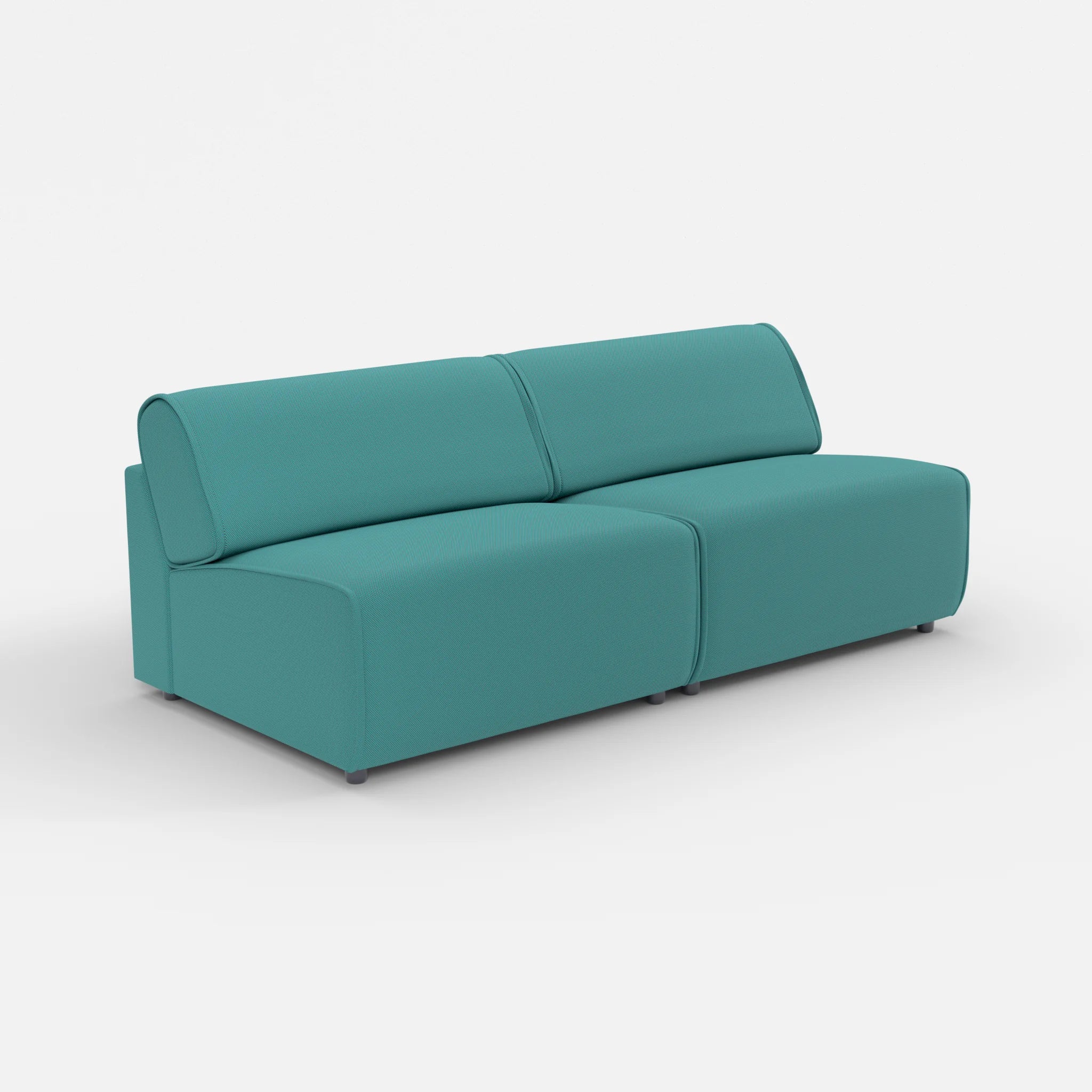 2 Sitzer Sofa Belleform ohne Armlehne 4 novumprisma in Türkis von der Seite
