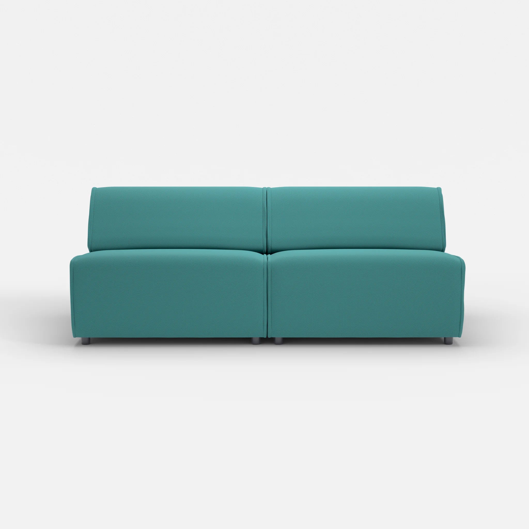 2 Sitzer Sofa Belleform ohne Armlehne 4 novumprisma in Türkis von vorne