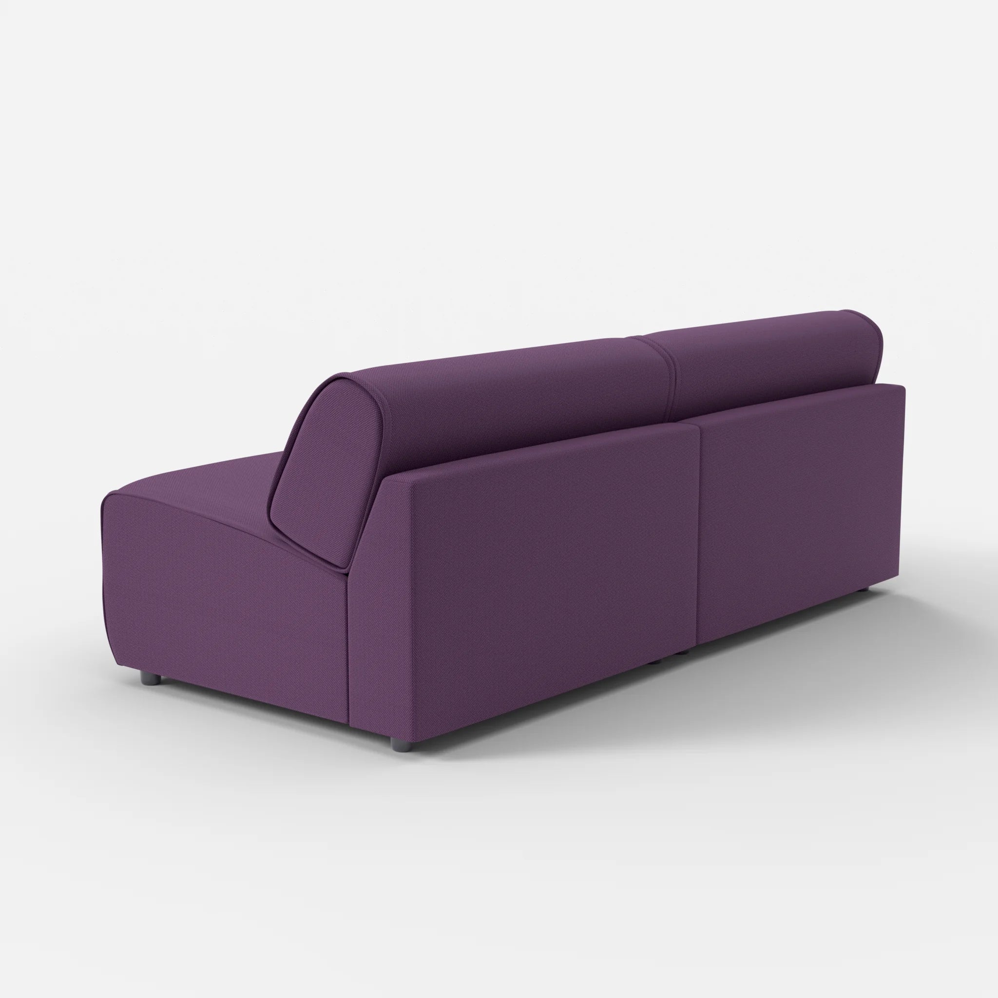 2 Sitzer Sofa Belleform ohne Armlehne 4 novumprune in Violett von hinten