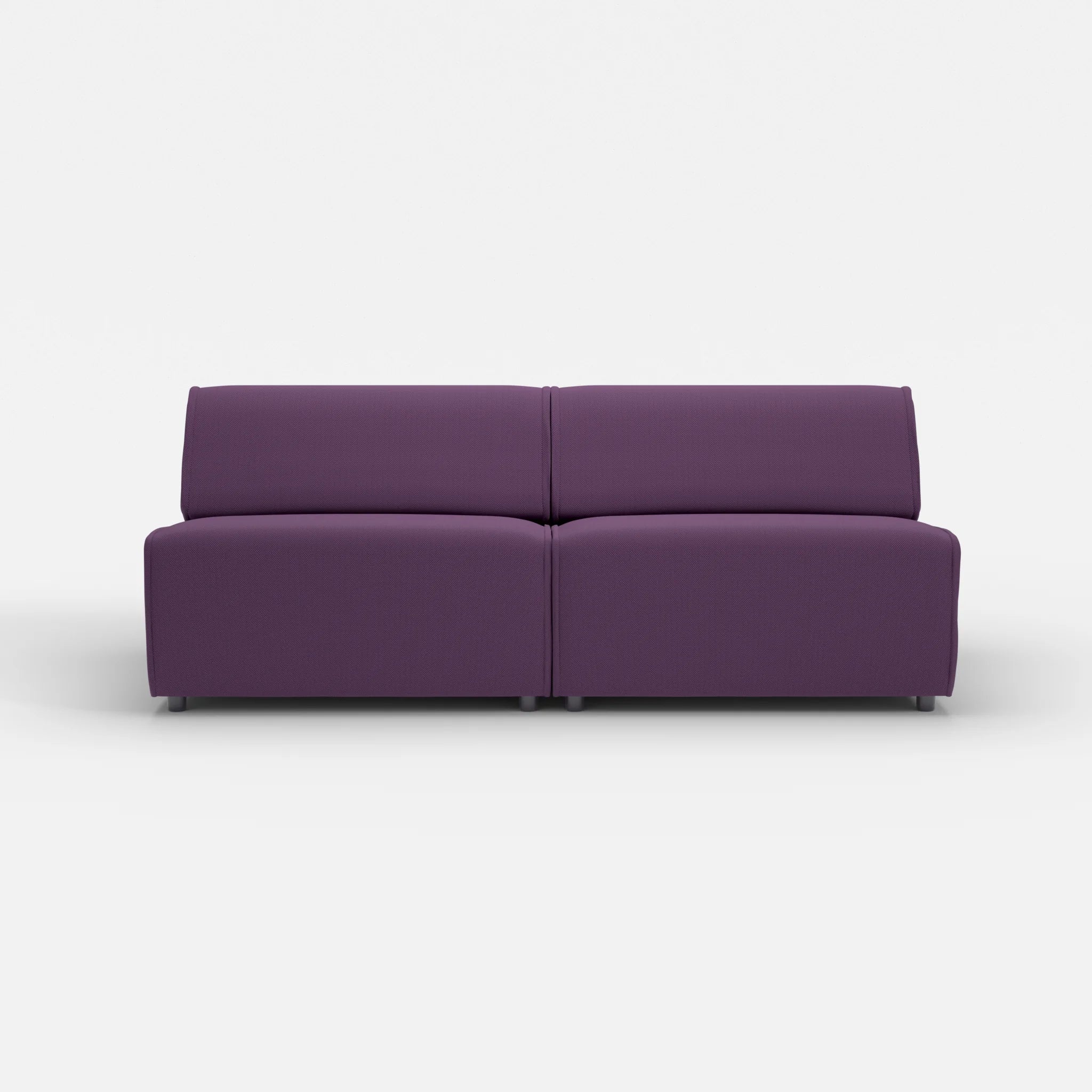 2 Sitzer Sofa Belleform ohne Armlehne 4 novumprune in Violett von vorne