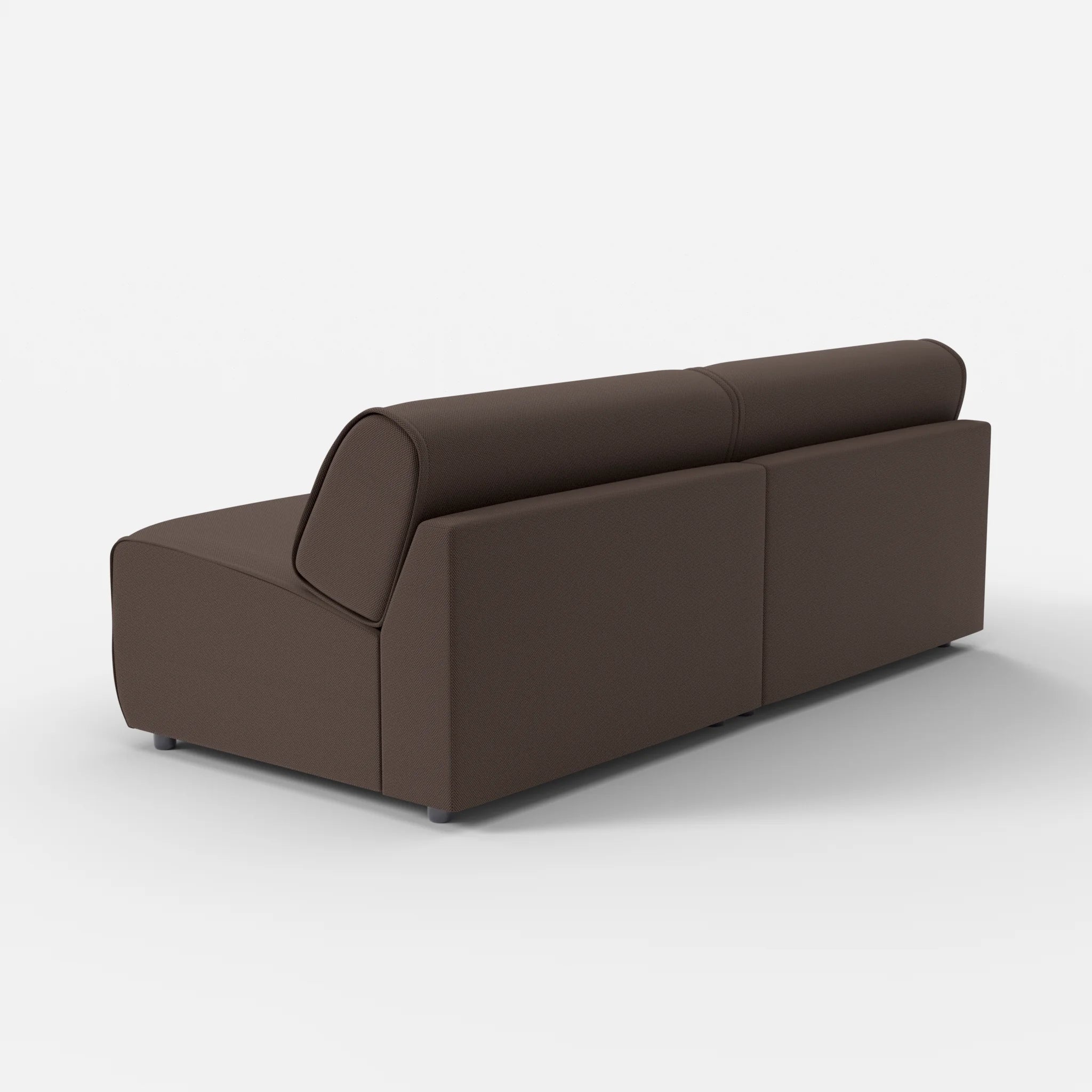 2 Sitzer Sofa Belleform ohne Armlehne 4 novumrosewood in Dunkelbraun von hinten