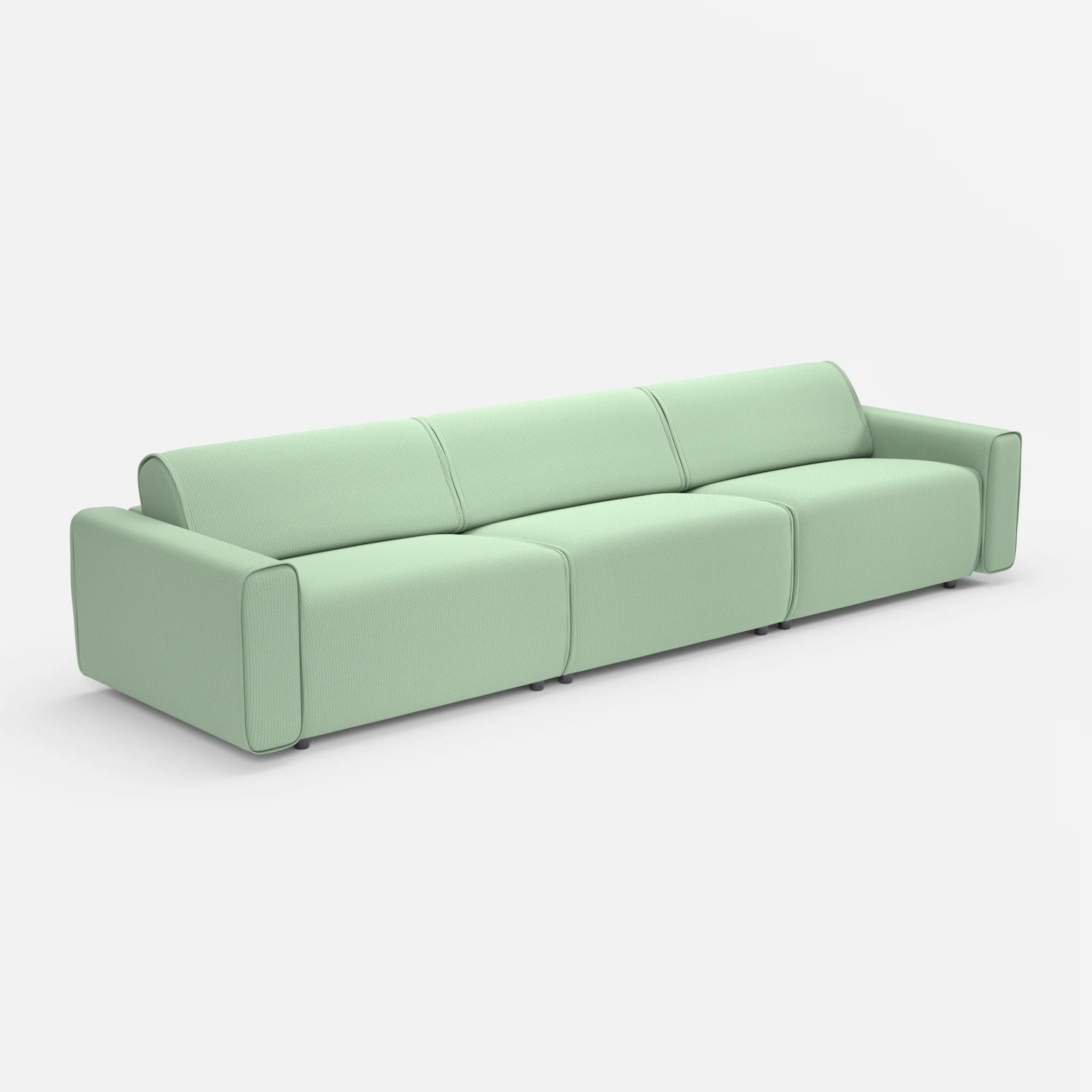 3 Sitzer Sofa Belleform 1 credoaloe in Hellgrün von der Seite