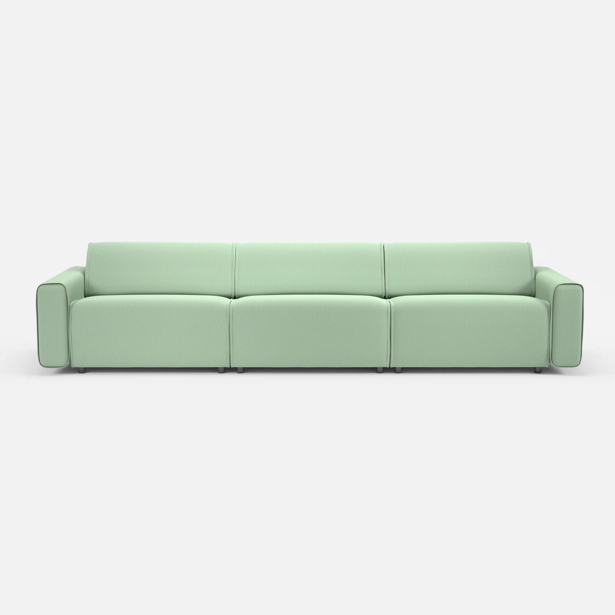 3 Sitzer Sofa Belleform 1 credoaloe in Hellgrün von vorne