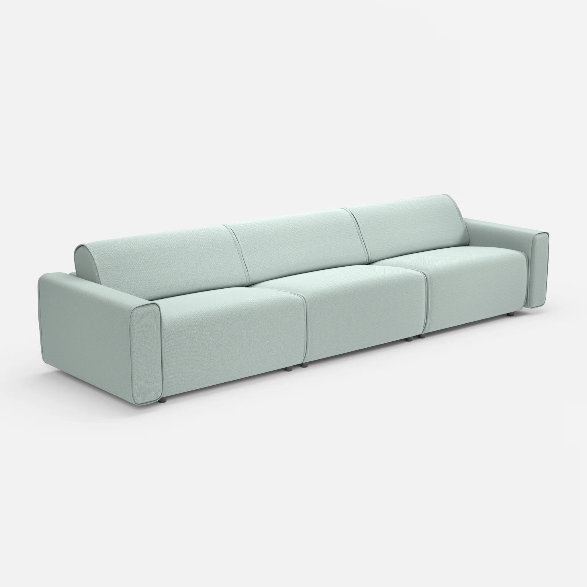 3 Sitzer Sofa Belleform 1 credolake in Graublau von der Seite