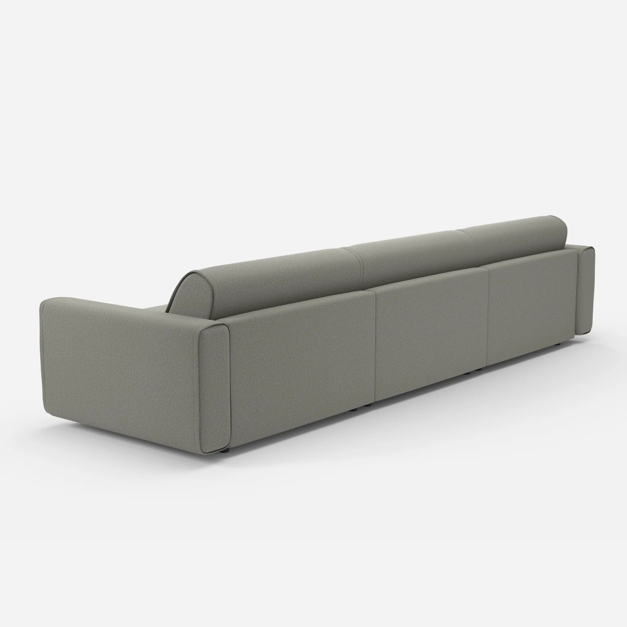 3 Sitzer Sofa Belleform 1 dama0003 in Mittelgrau von hinten