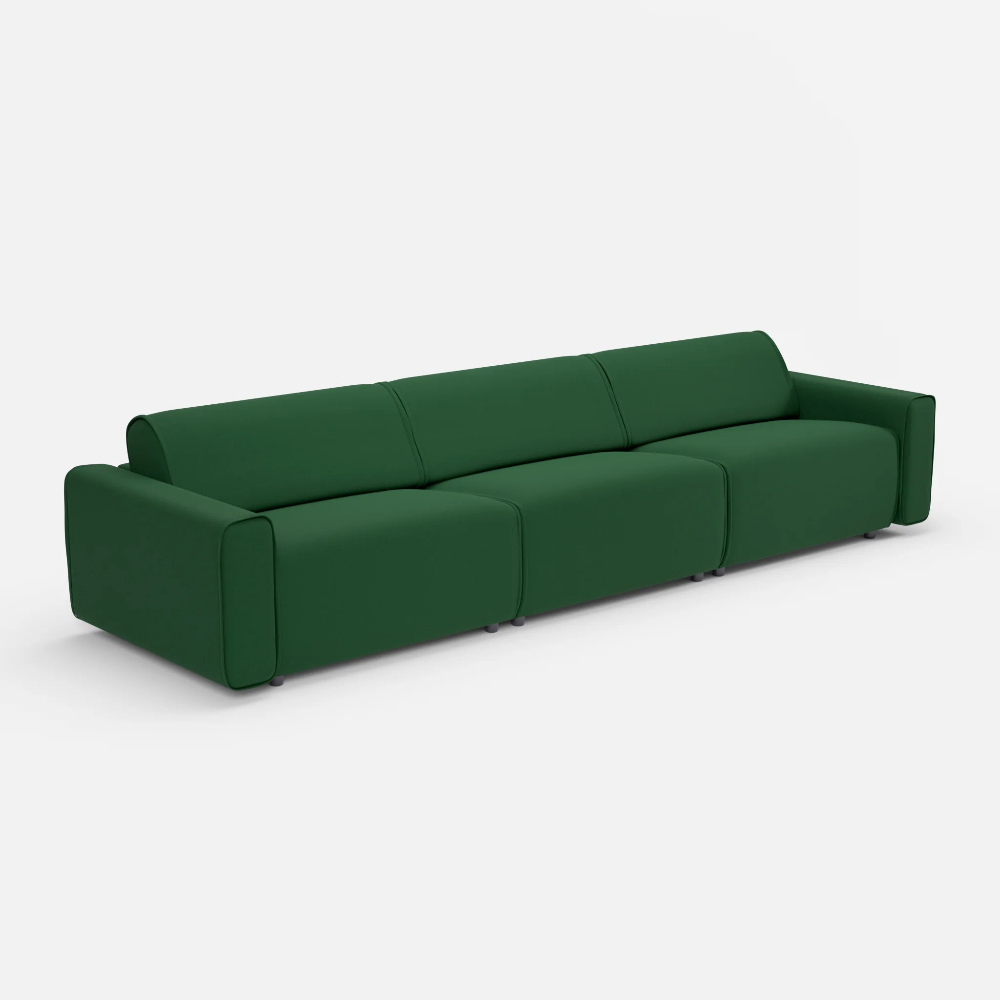 3 Sitzer Sofa Belleform 1 dama0052 in Dunkelgrün von der Seite