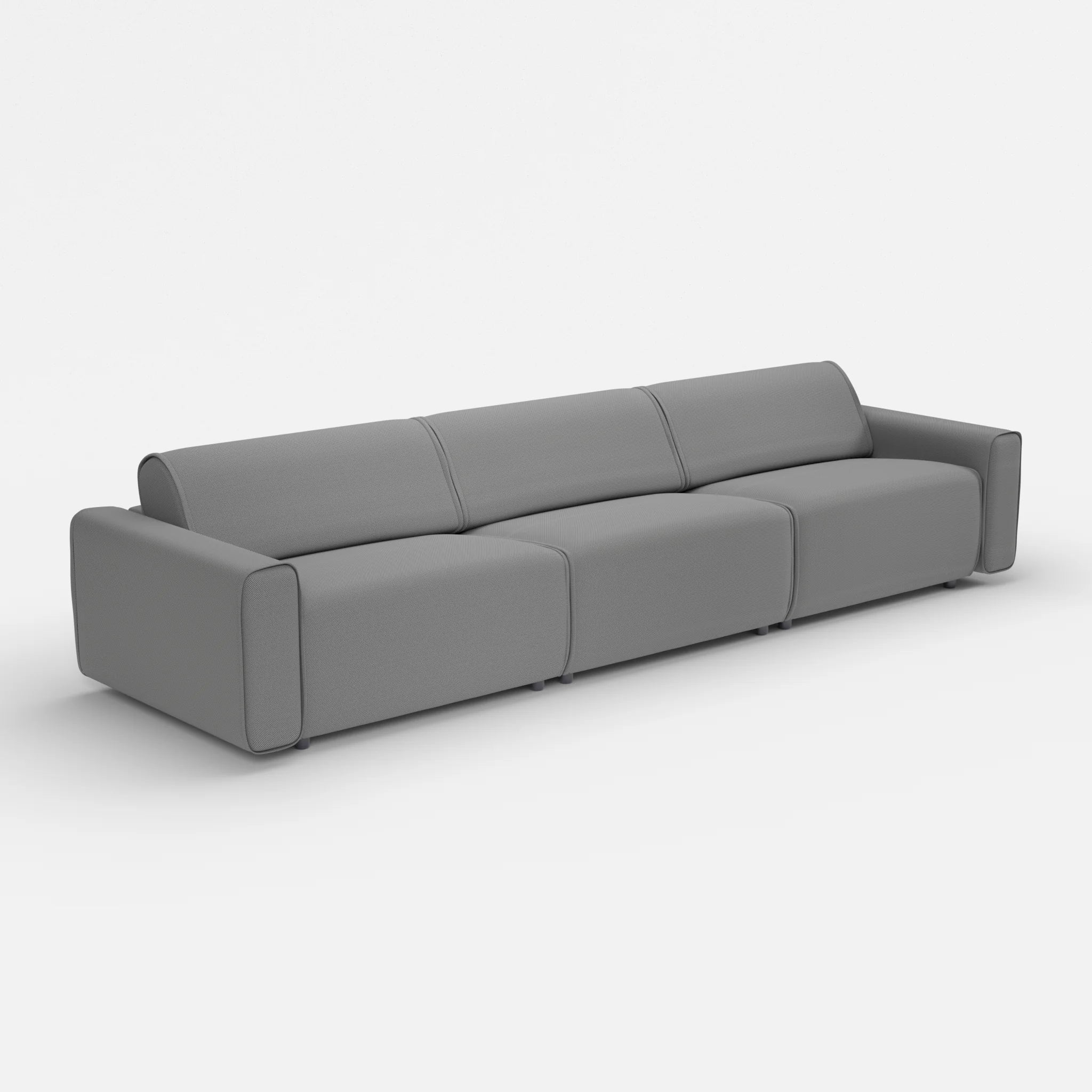 3 Sitzer Sofa Belleform 1 novumkies in Mittelgrau von der Seite