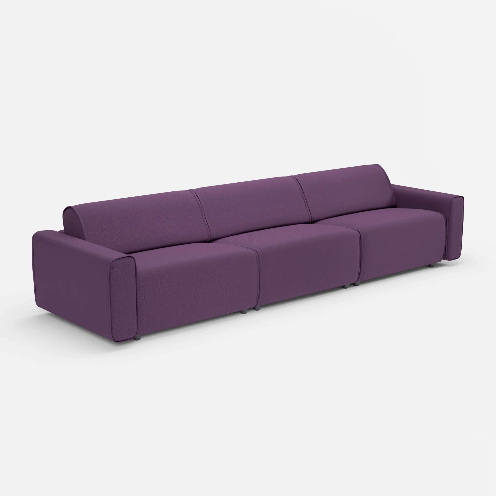 3 Sitzer Sofa Belleform 1 novumprune in Violett von der Seite
