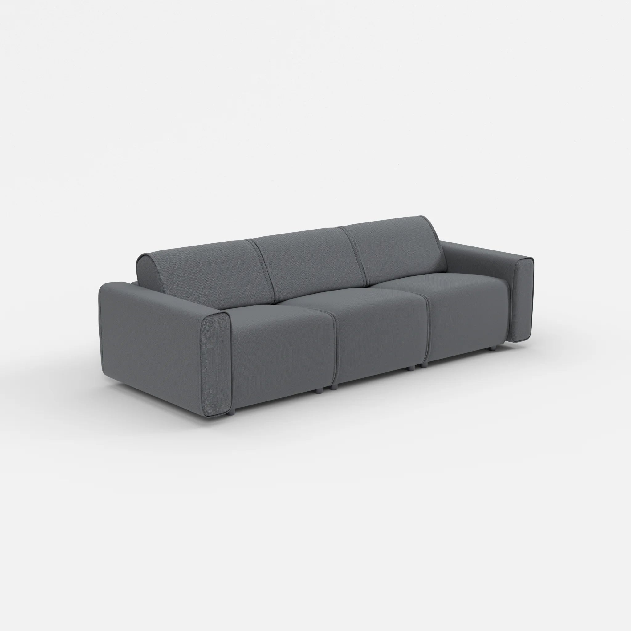 3 Sitzer Sofa Belleform mit breiter Armlehne 1 credoasphalt in Anthrazit von der Seite