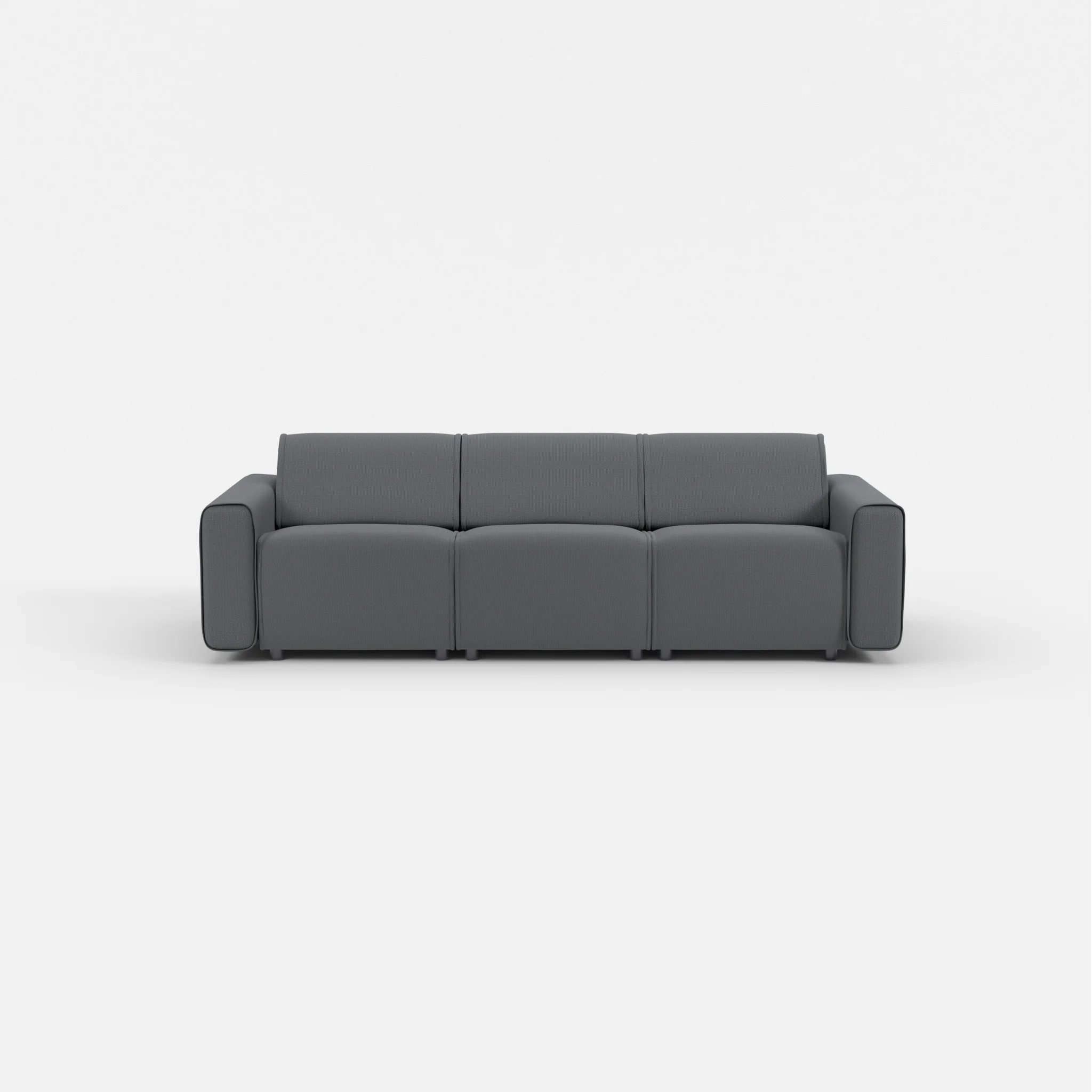 3 Sitzer Sofa Belleform mit breiter Armlehne 1 credoasphalt in Anthrazit von vorne