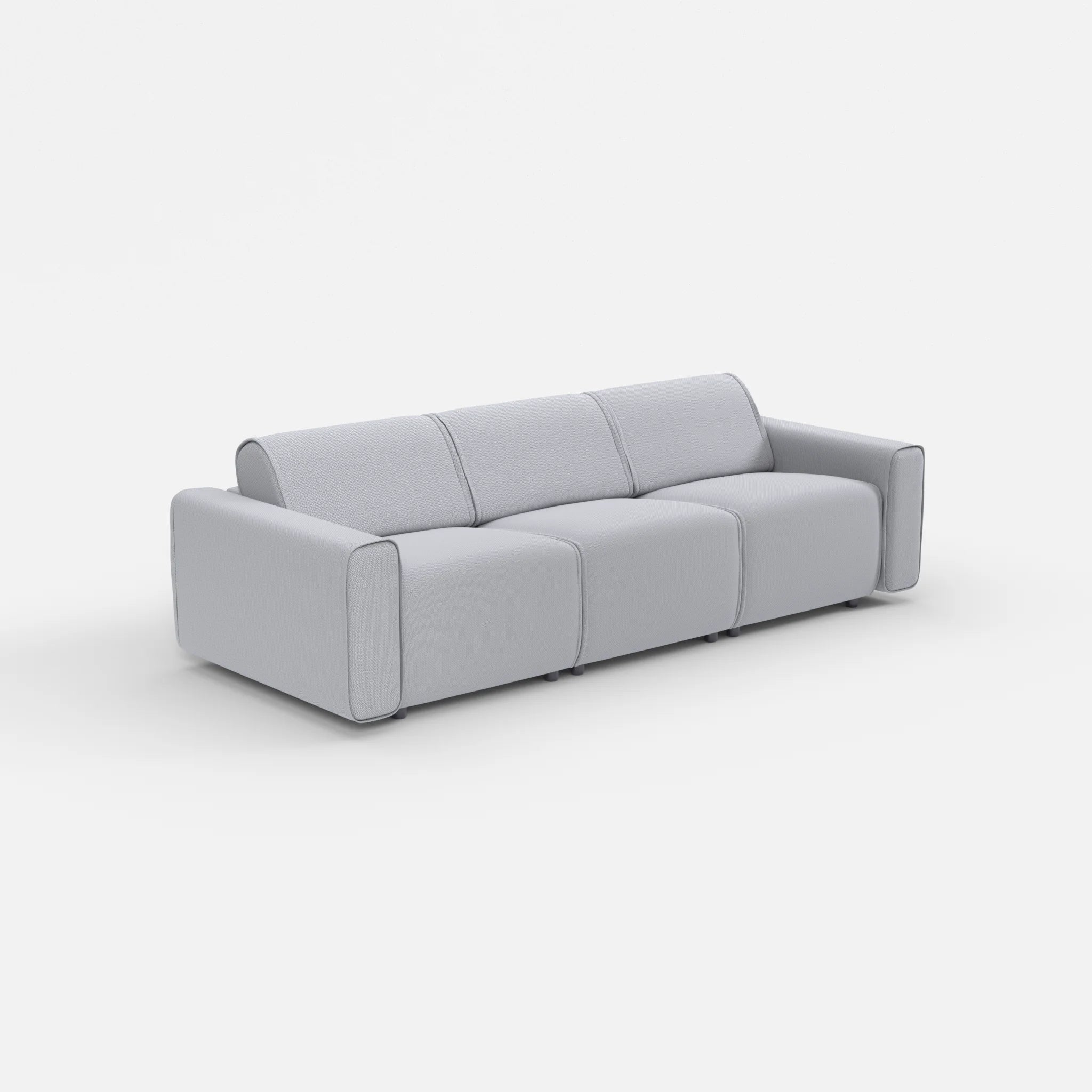 3 Sitzer Sofa Belleform mit breiter Armlehne 1 credochalk in Hellgrau von der Seite