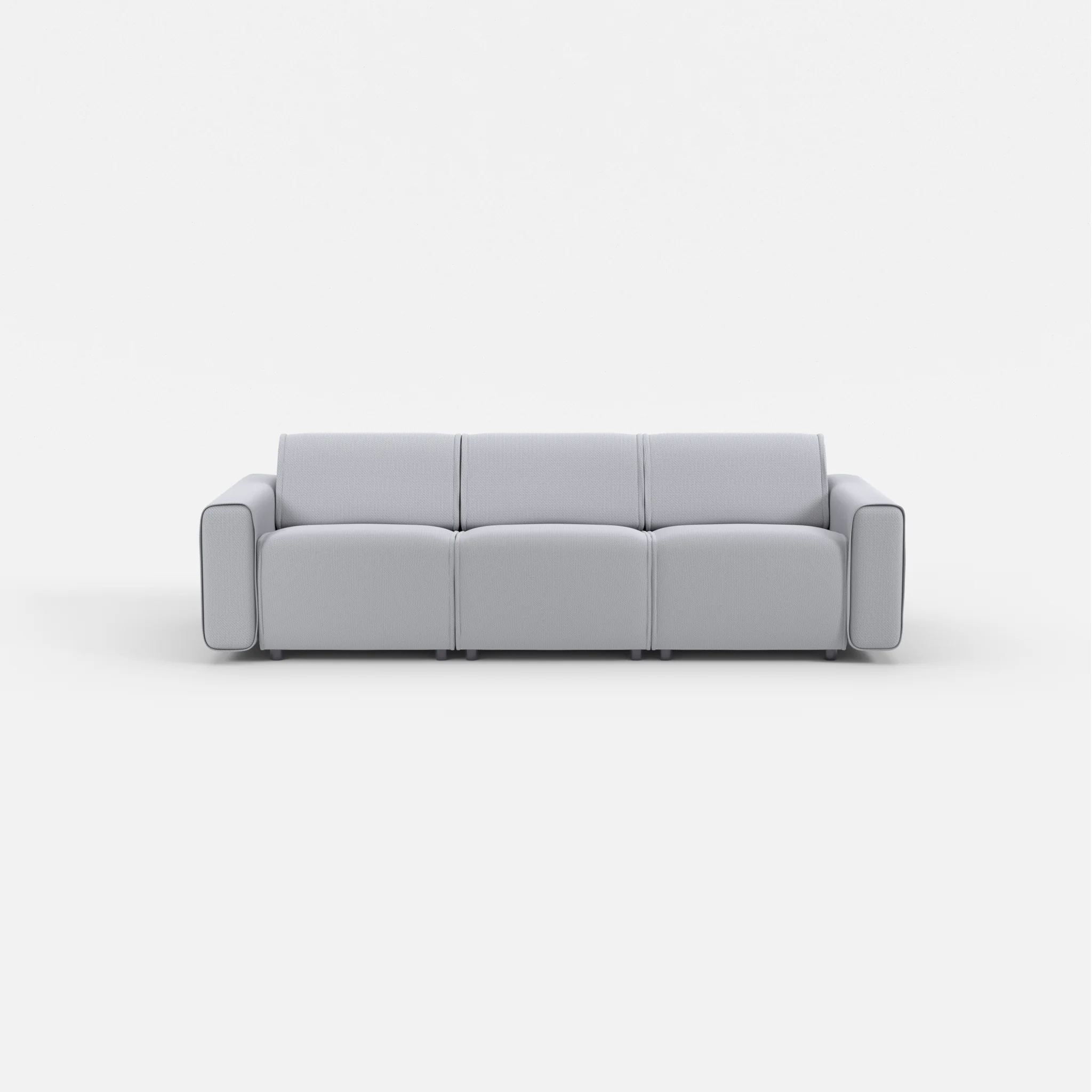 3 Sitzer Sofa Belleform mit breiter Armlehne 1 credochalk in Hellgrau von vorne