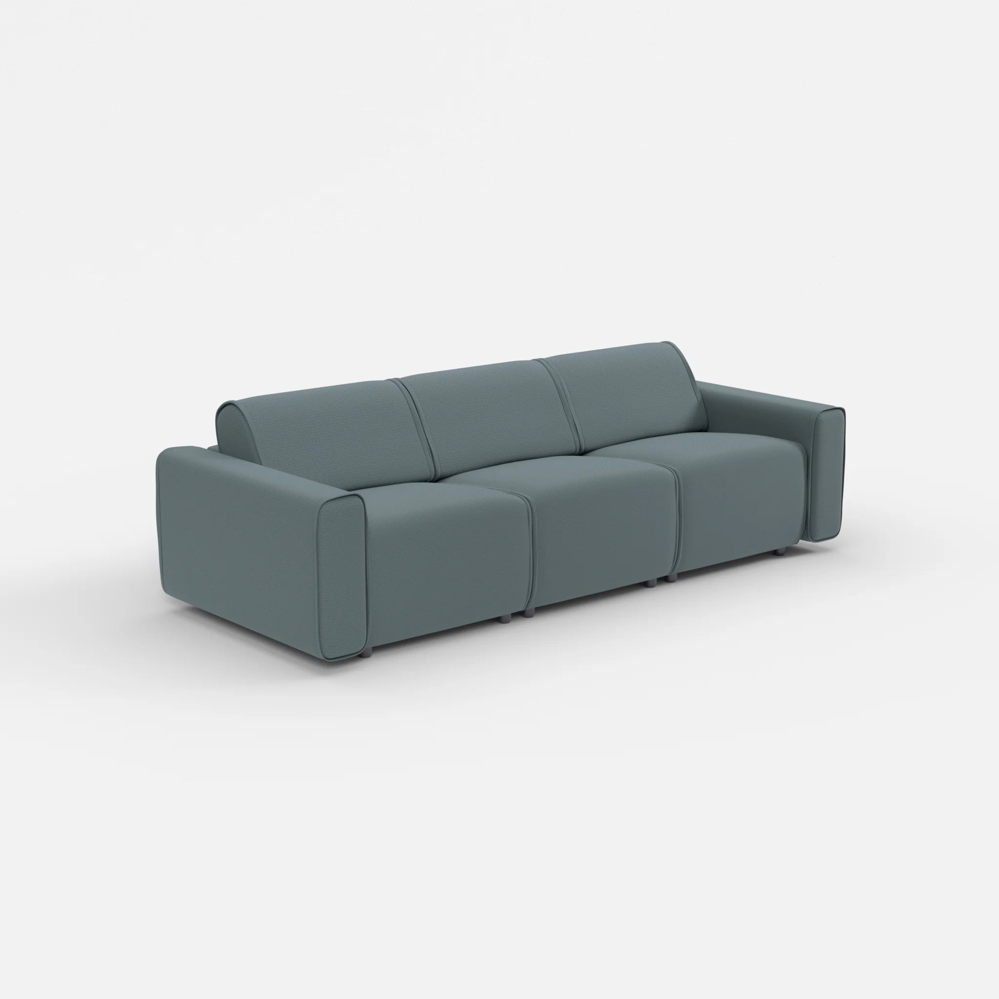 3 Sitzer Sofa Belleform mit breiter Armlehne 1 credojaspis in Türkis von der Seite