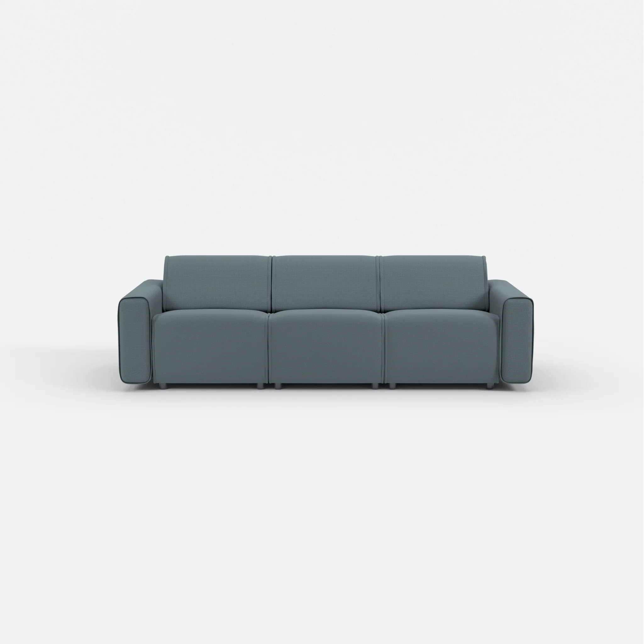3 Sitzer Sofa Belleform mit breiter Armlehne 1 credojaspis in Türkis von vorne