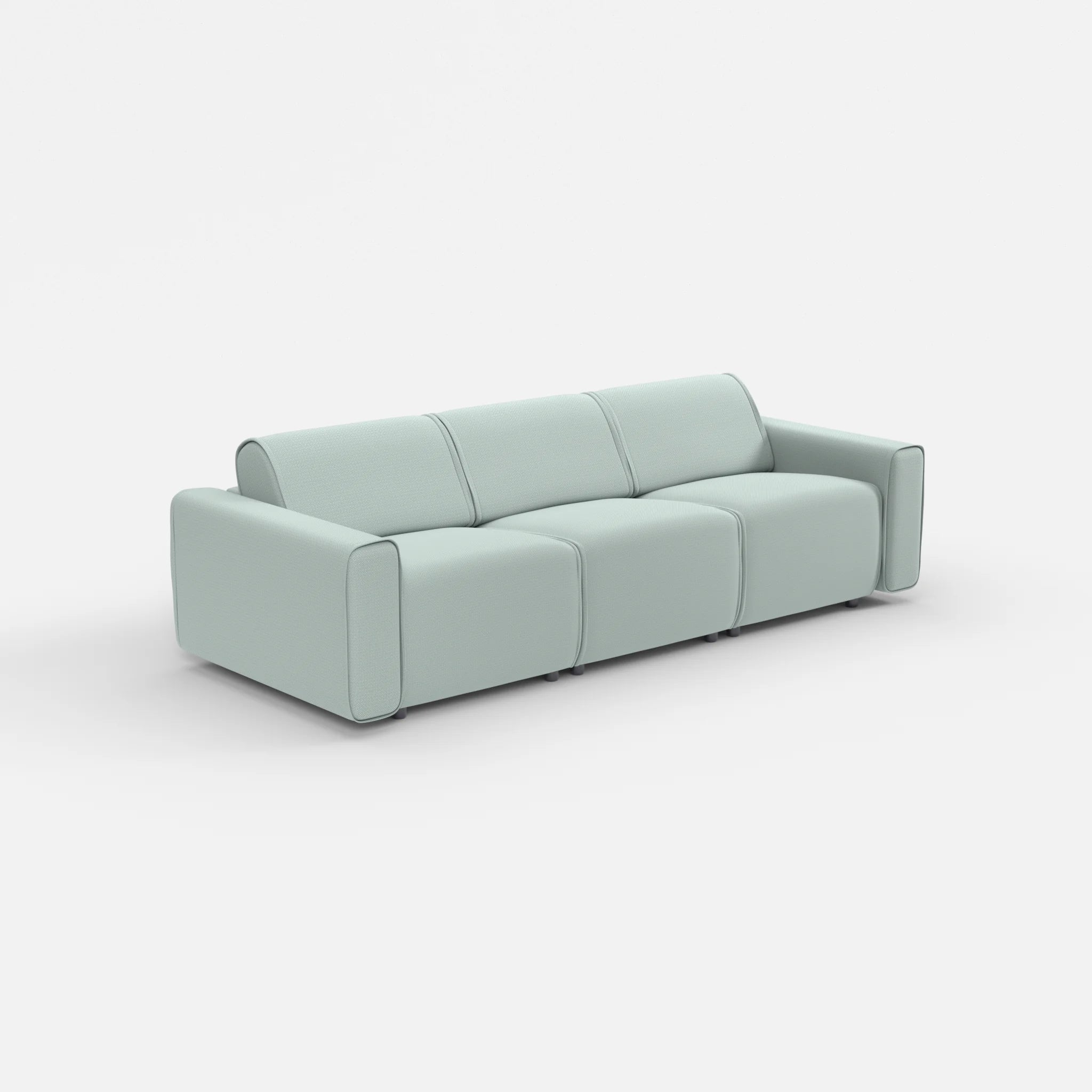 3 Sitzer Sofa Belleform mit breiter Armlehne 1 credolake in Graublau von der Seite