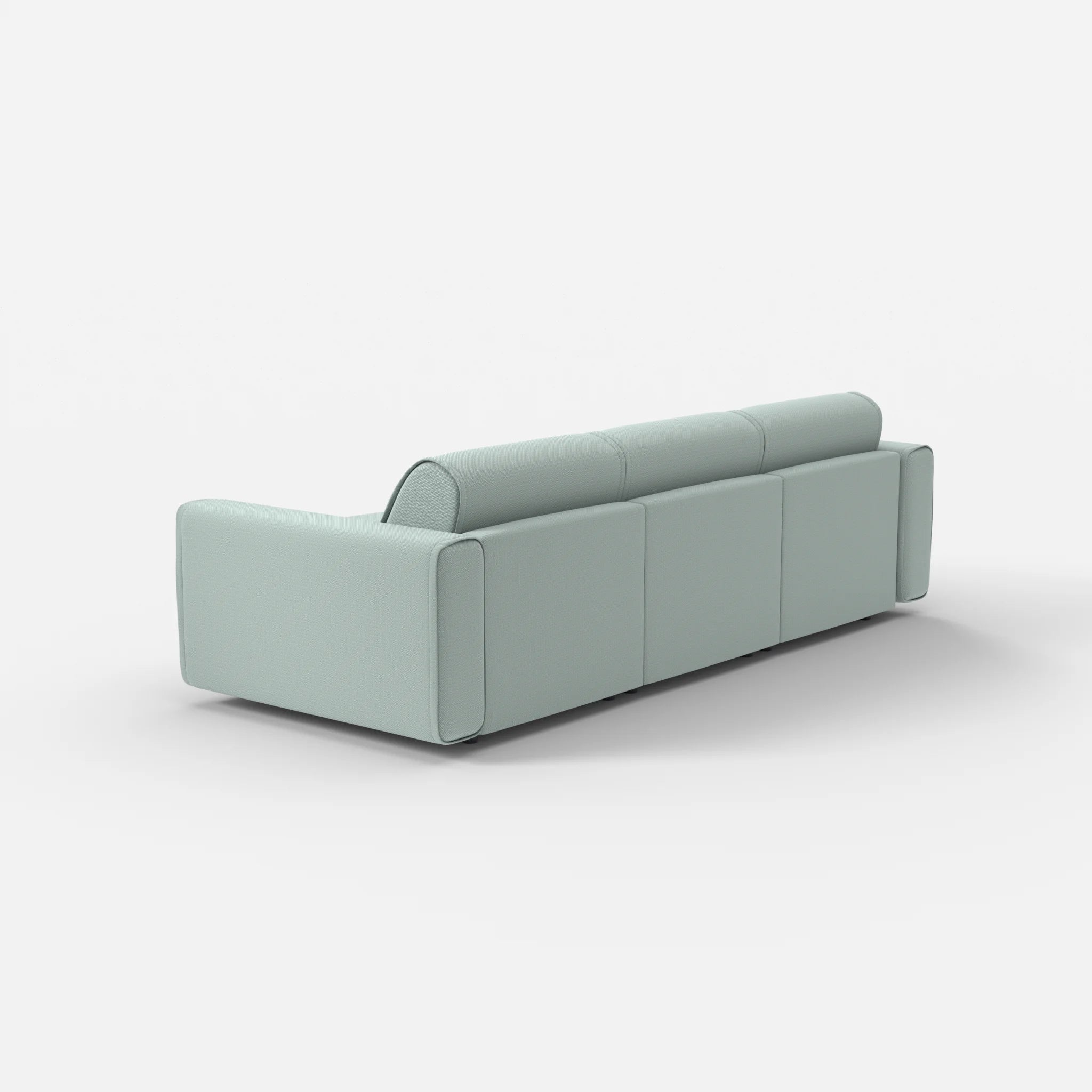 3 Sitzer Sofa Belleform mit breiter Armlehne 1 credolake in Graublau von hinten