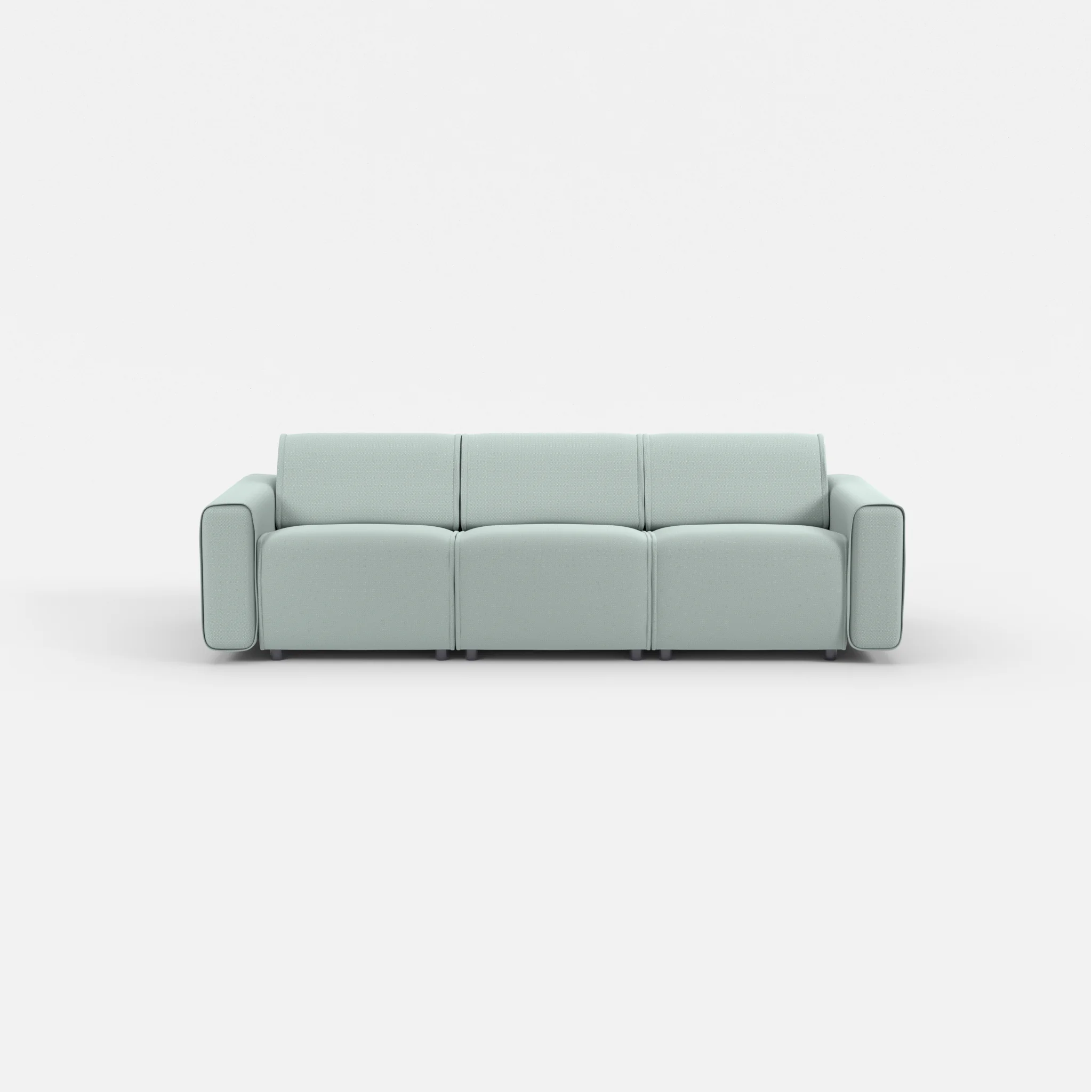 3 Sitzer Sofa Belleform mit breiter Armlehne 1 credolake in Graublau von vorne