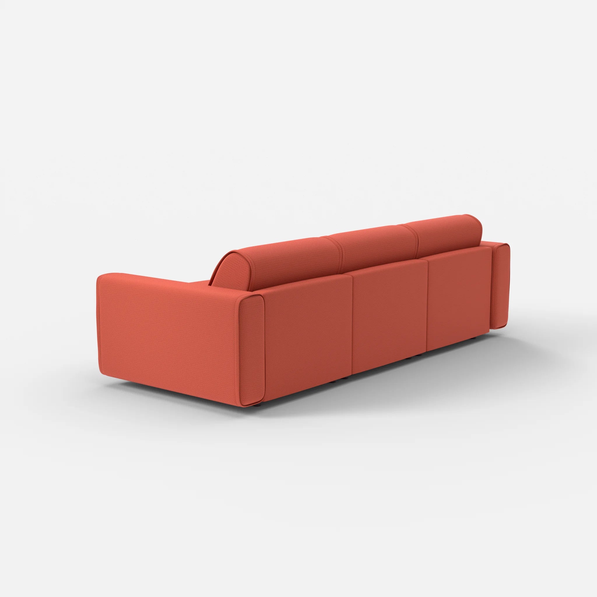 3 Sitzer Sofa Belleform mit breiter Armlehne 1 credolampion in Rot von hinten