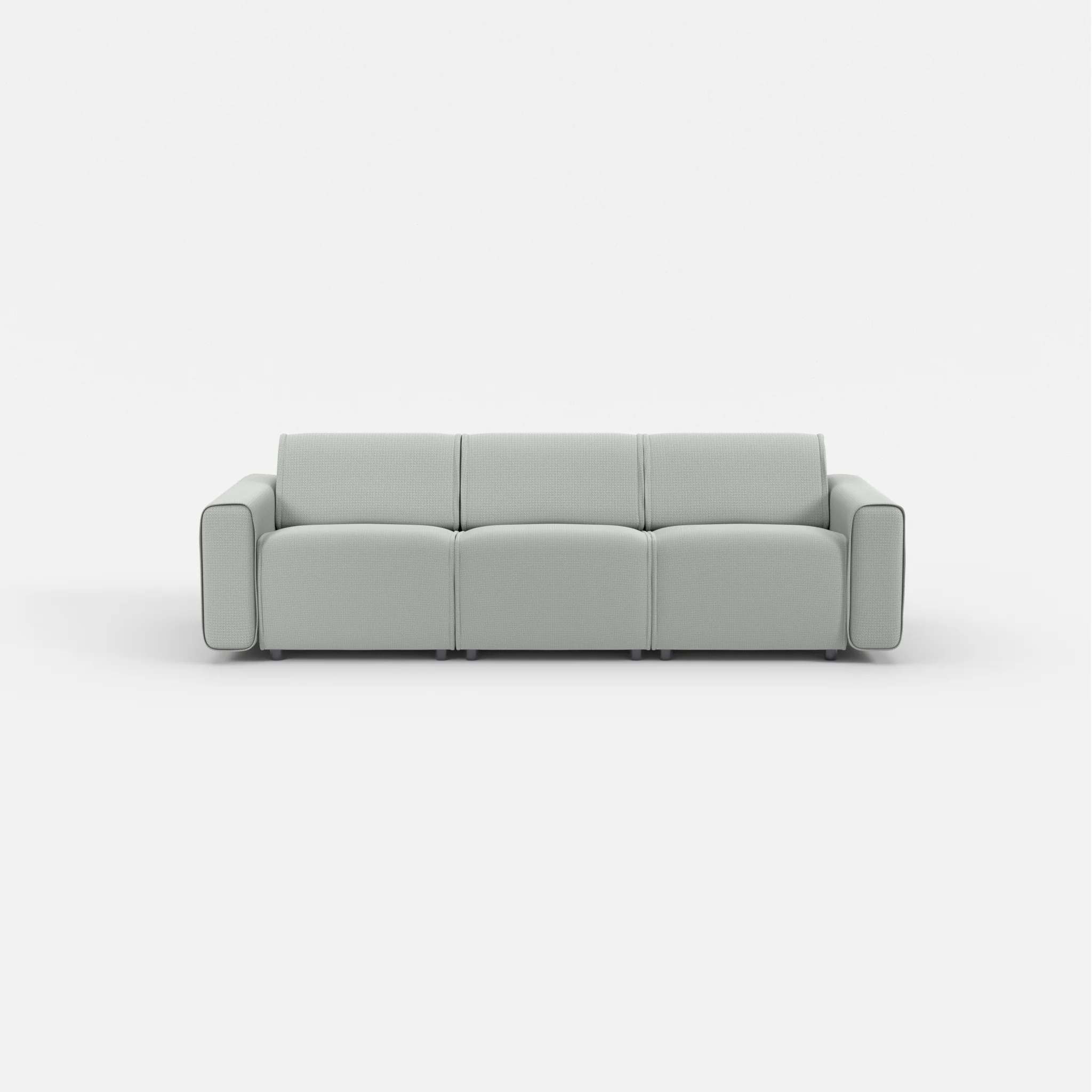 3 Sitzer Sofa Belleform mit breiter Armlehne 1 credopepper in Dunkelgrau von vorne