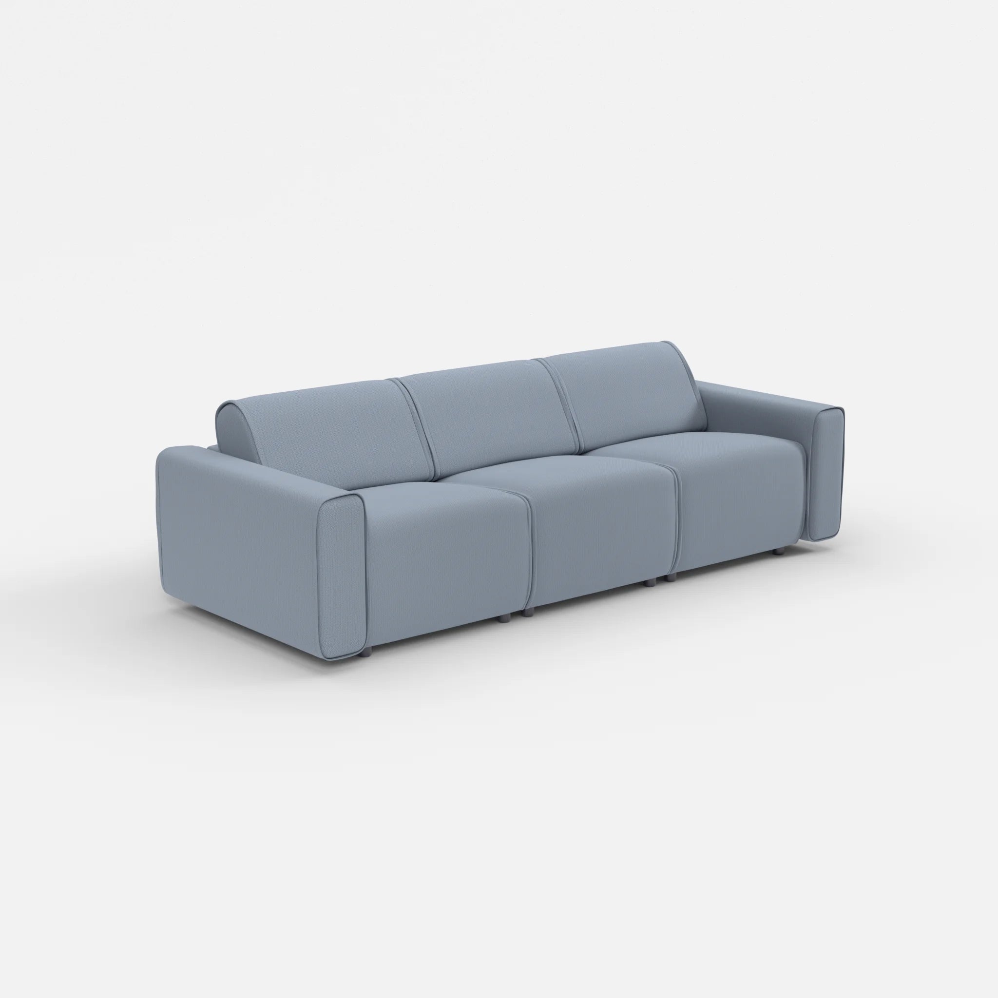 3 Sitzer Sofa Belleform mit breiter Armlehne 1 credosea in Blau von der Seite