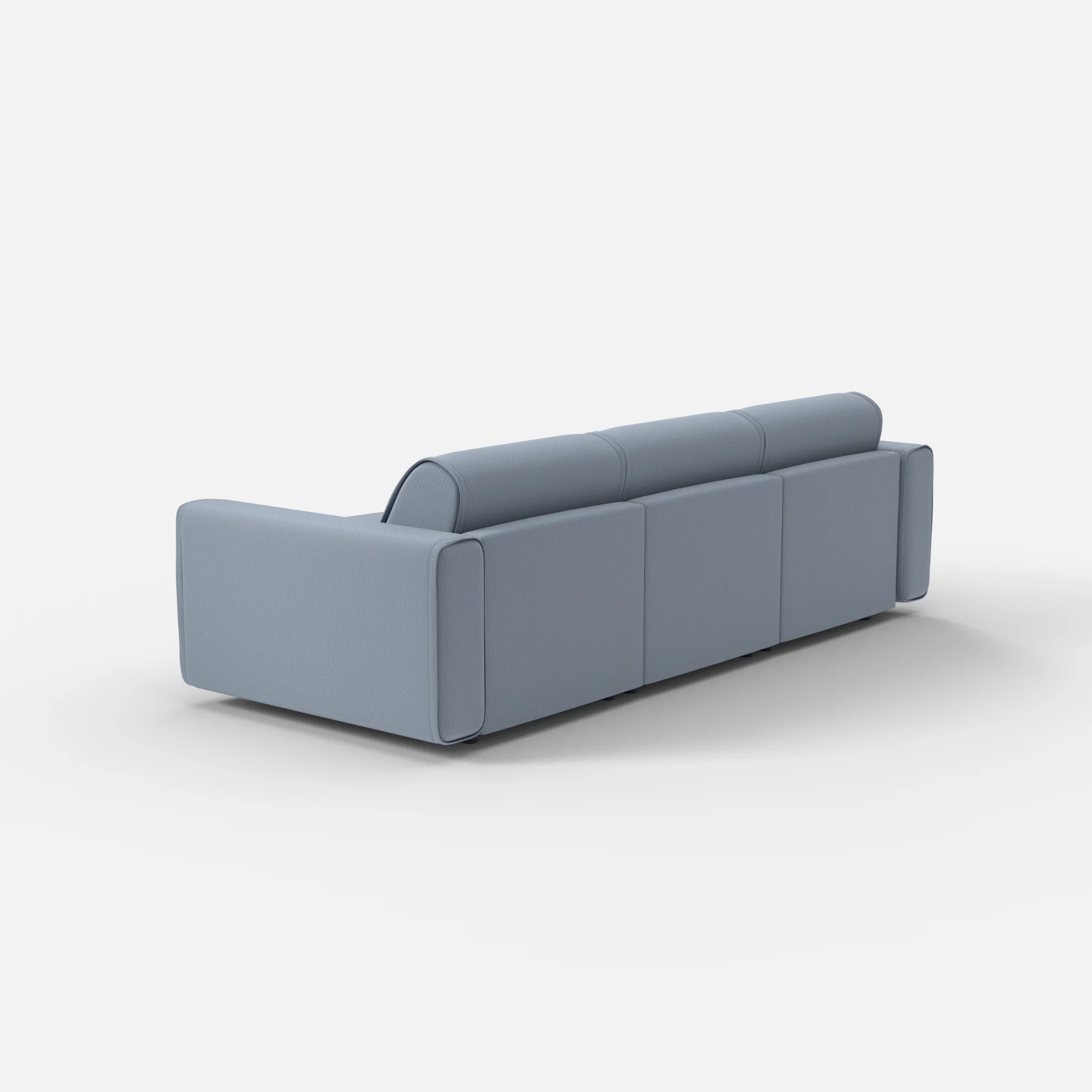 3 Sitzer Sofa Belleform mit breiter Armlehne 1 credosea in Blau von hinten