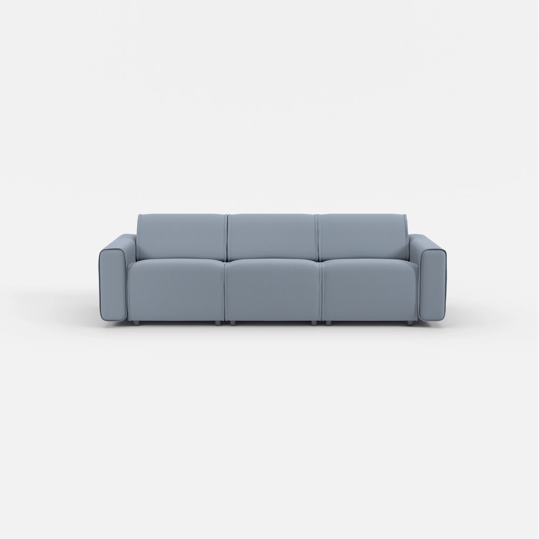 3 Sitzer Sofa Belleform mit breiter Armlehne 1 credosea in Blau von vorne