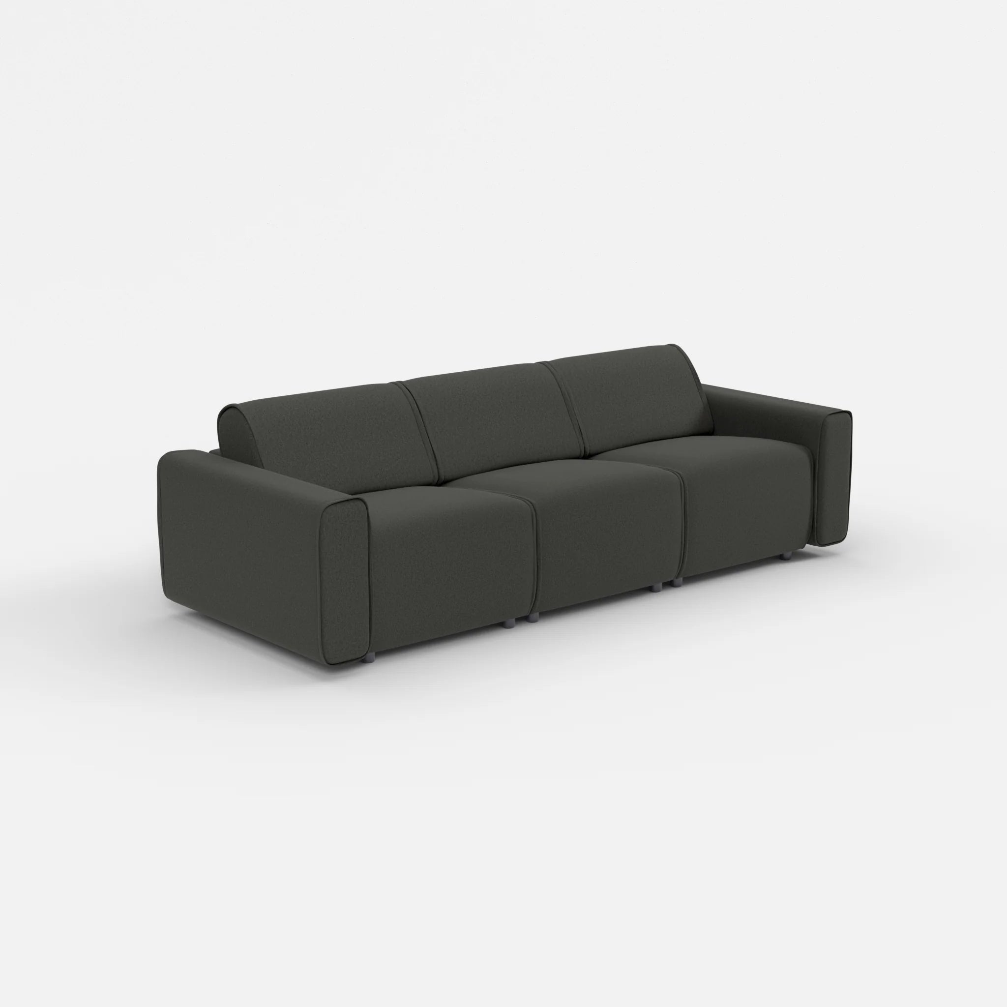 3 Sitzer Sofa Belleform mit breiter Armlehne 1 dama0002 in Anthrazit von der Seite