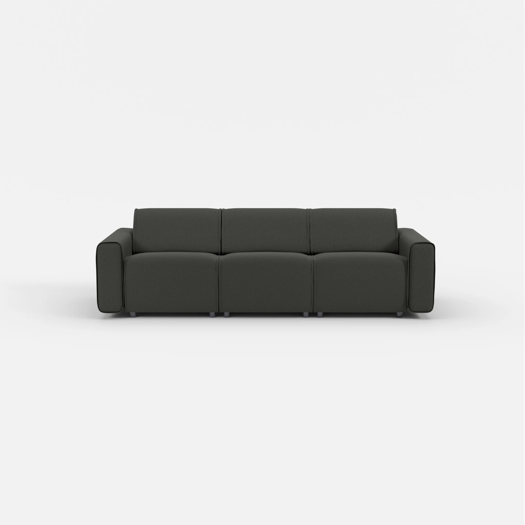 3 Sitzer Sofa Belleform mit breiter Armlehne 1 dama0002 in Anthrazit von vorne