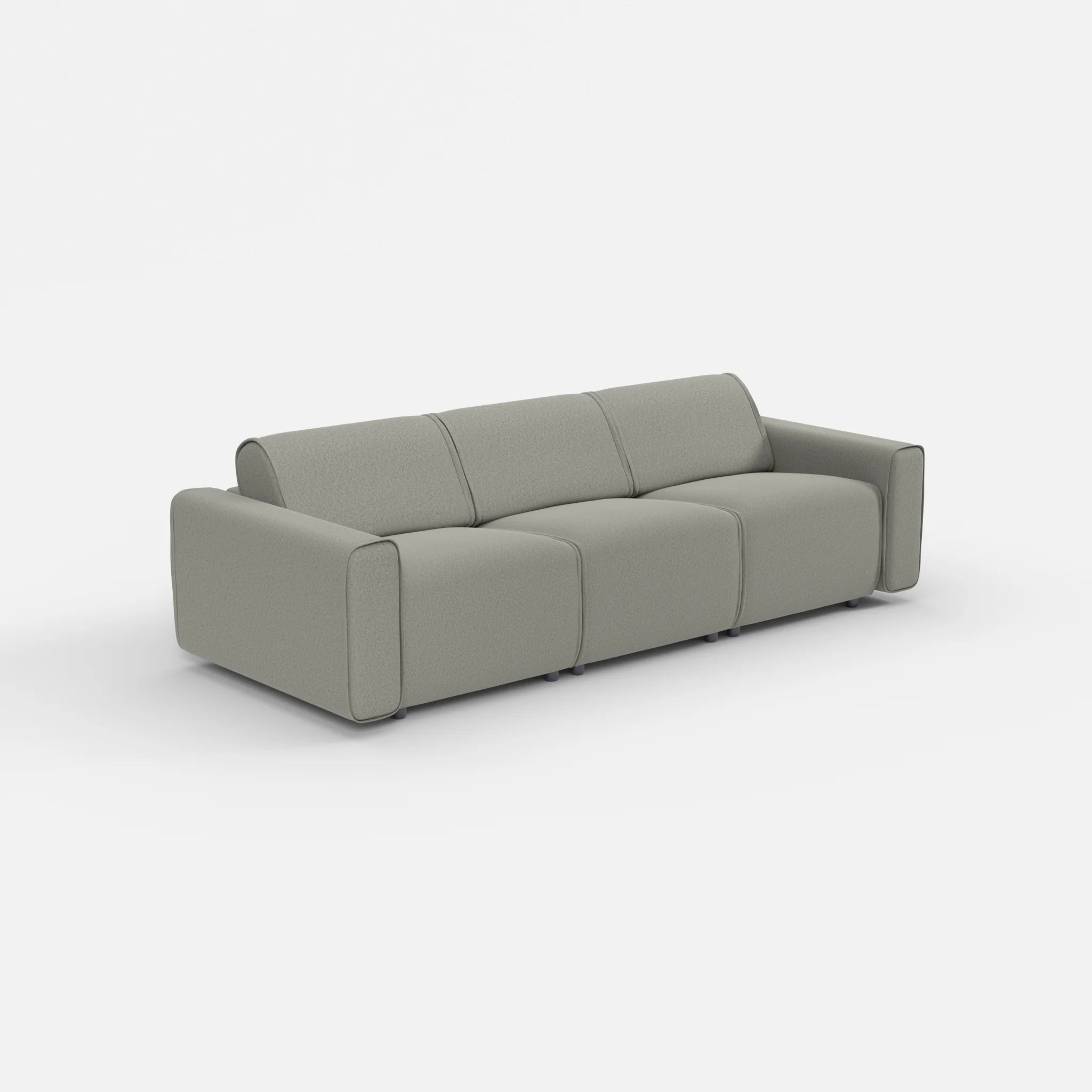 3 Sitzer Sofa Belleform mit breiter Armlehne 1 dama0003 in Mittelgrau von der Seite