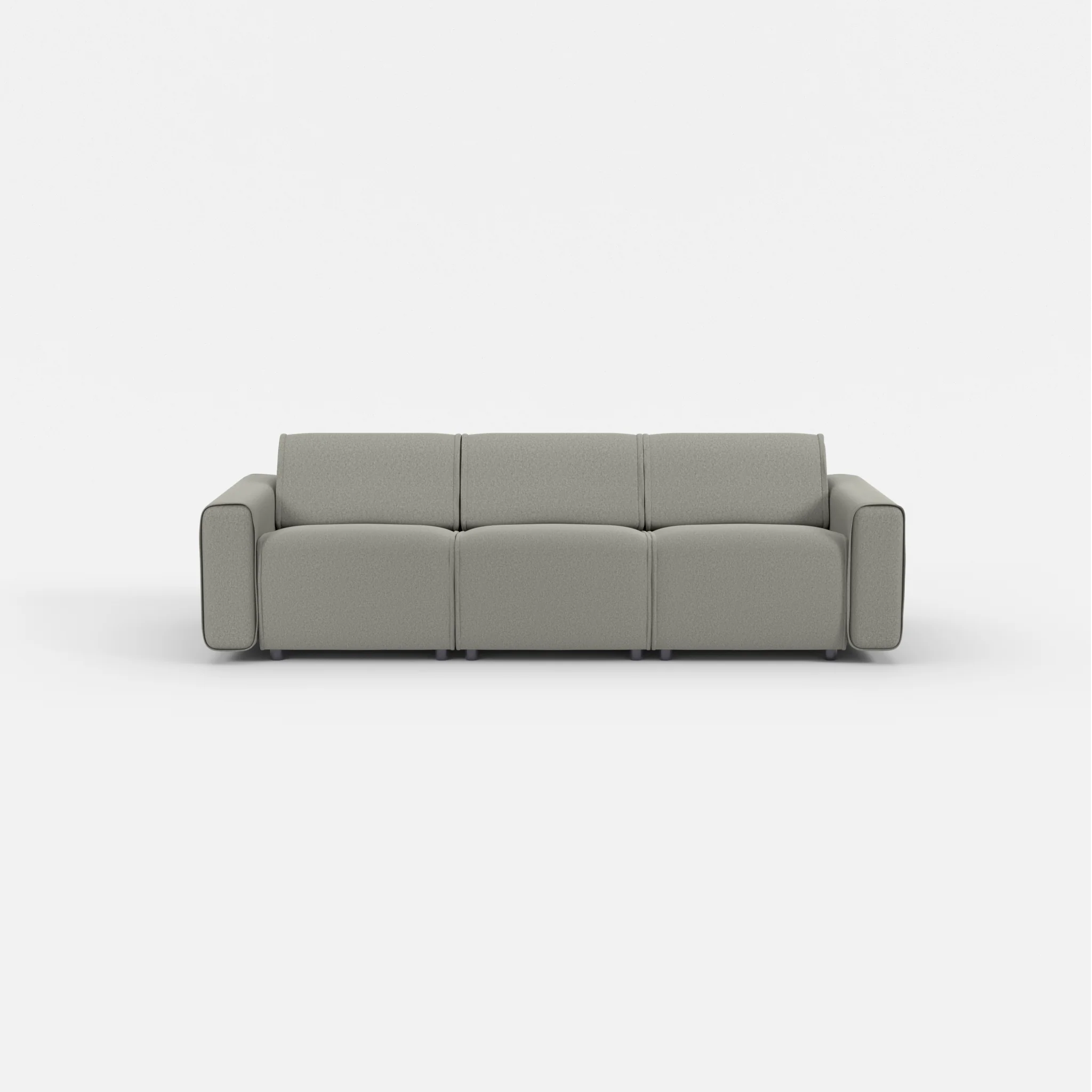 3 Sitzer Sofa Belleform mit breiter Armlehne 1 dama0003 in Mittelgrau von vorne