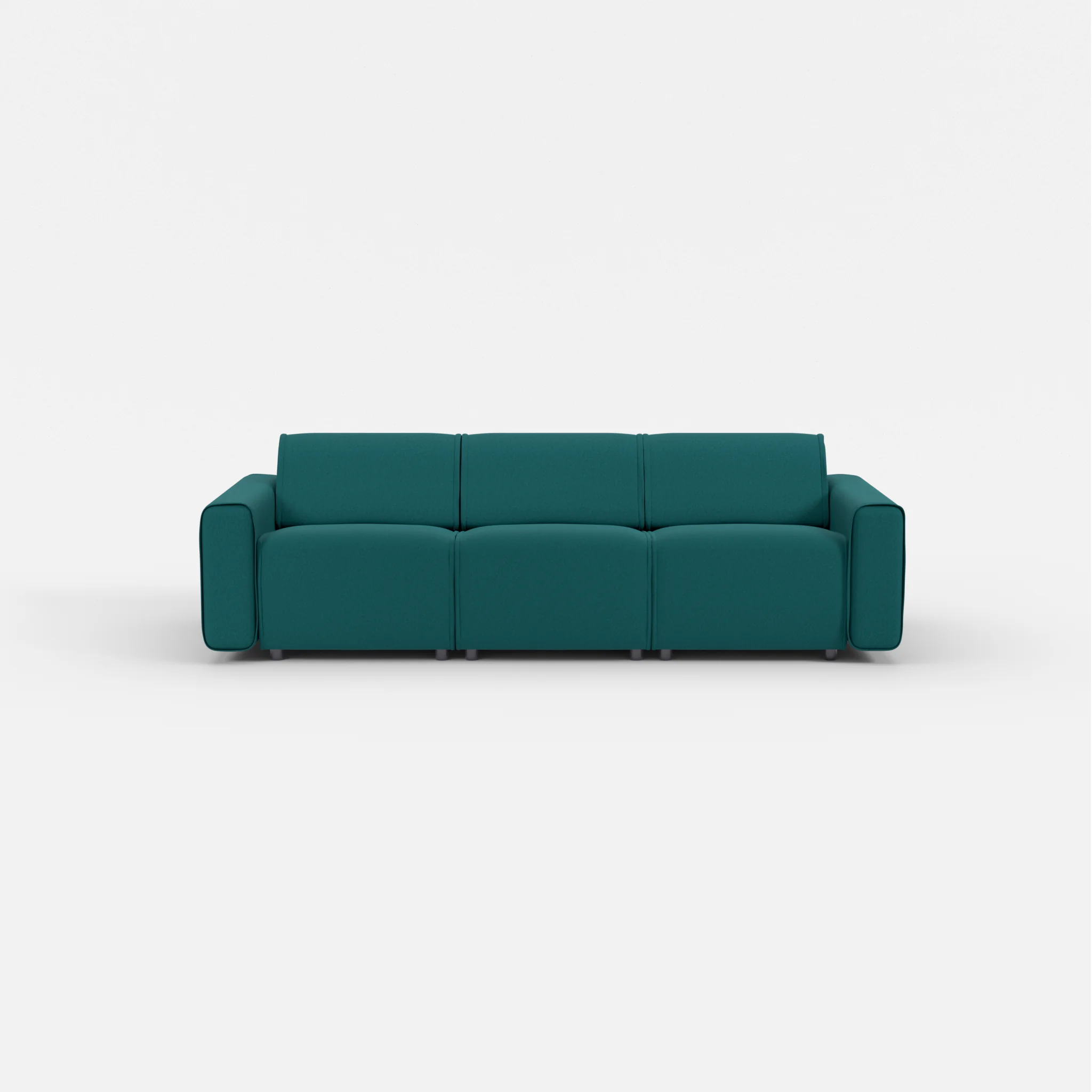 3 Sitzer Sofa Belleform mit breiter Armlehne 1 dama0018 in Türkis von vorne