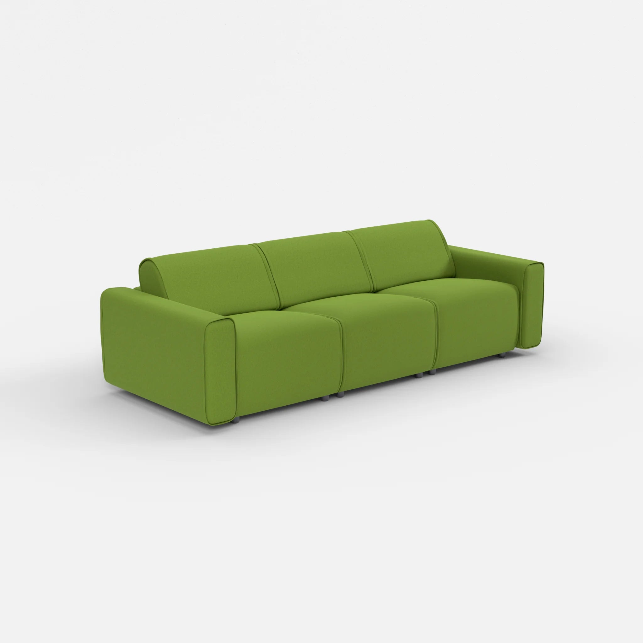 3 Sitzer Sofa Belleform mit breiter Armlehne 1 dama0027 in Grün von der Seite