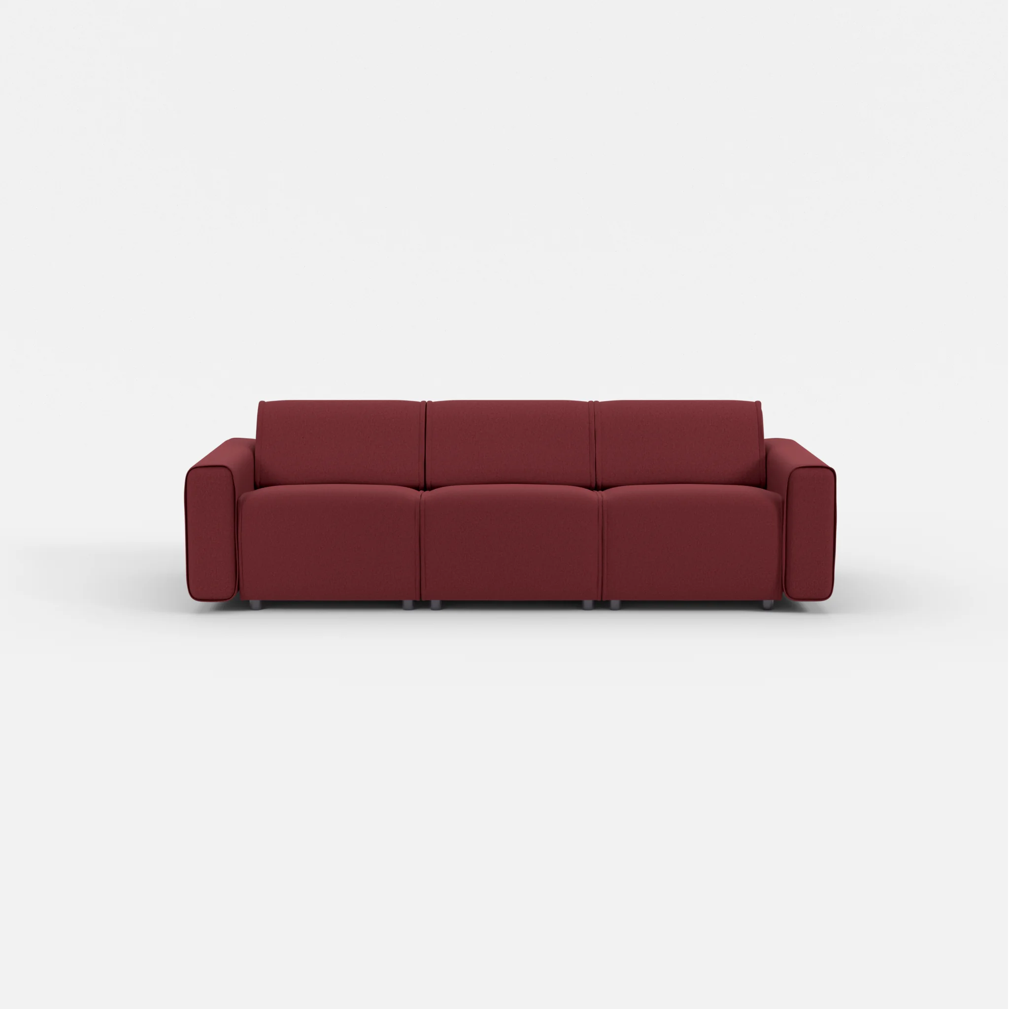 3 Sitzer Sofa Belleform mit breiter Armlehne 1 dama0034 in Bordeaux von vorne