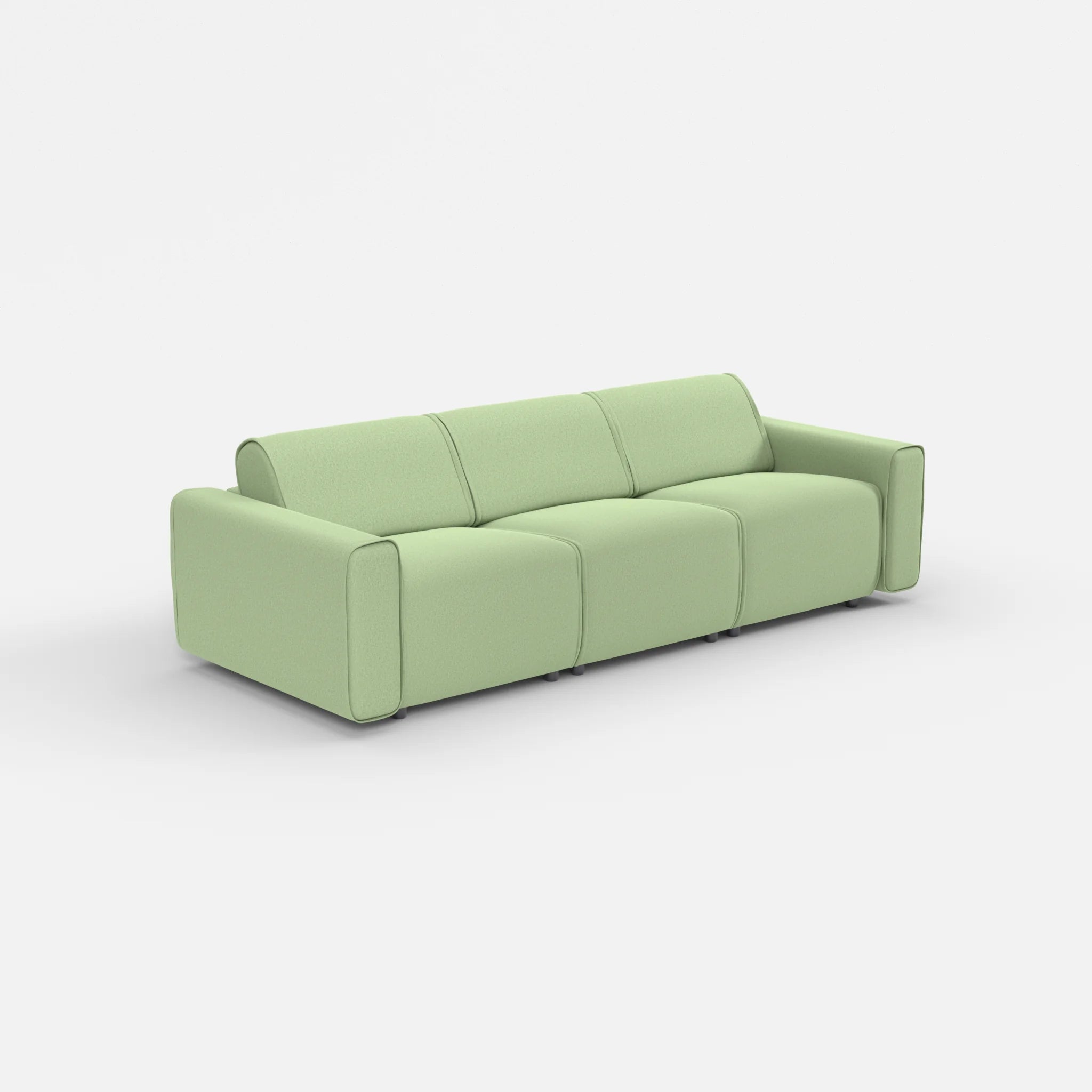 3 Sitzer Sofa Belleform mit breiter Armlehne 1 dama0042 in Hellgrün von der Seite